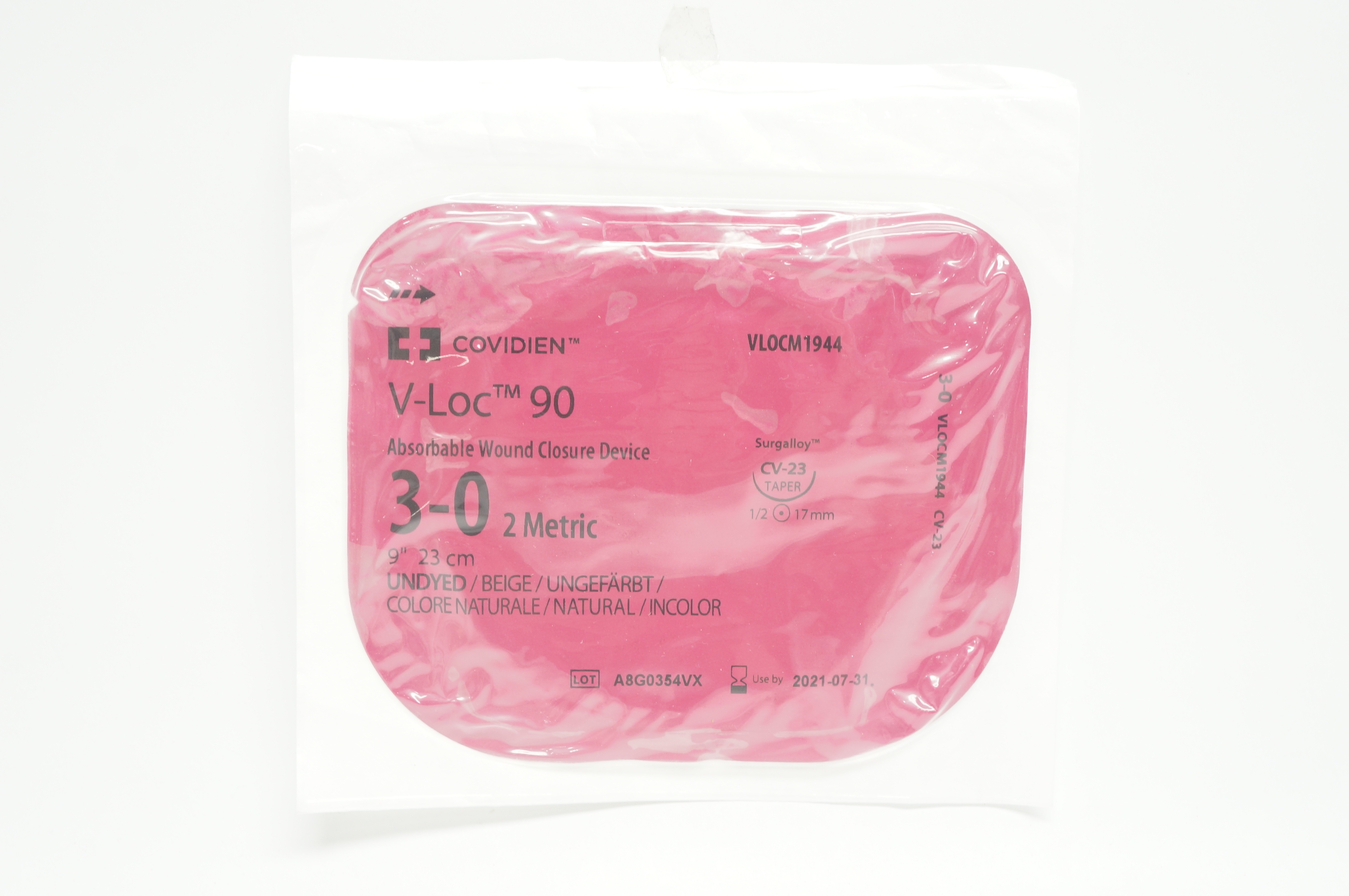 Covidien VLOCM1944 3-0 V-Loc 90 Absorbable Wound, CV-23, 1/2c 17mm