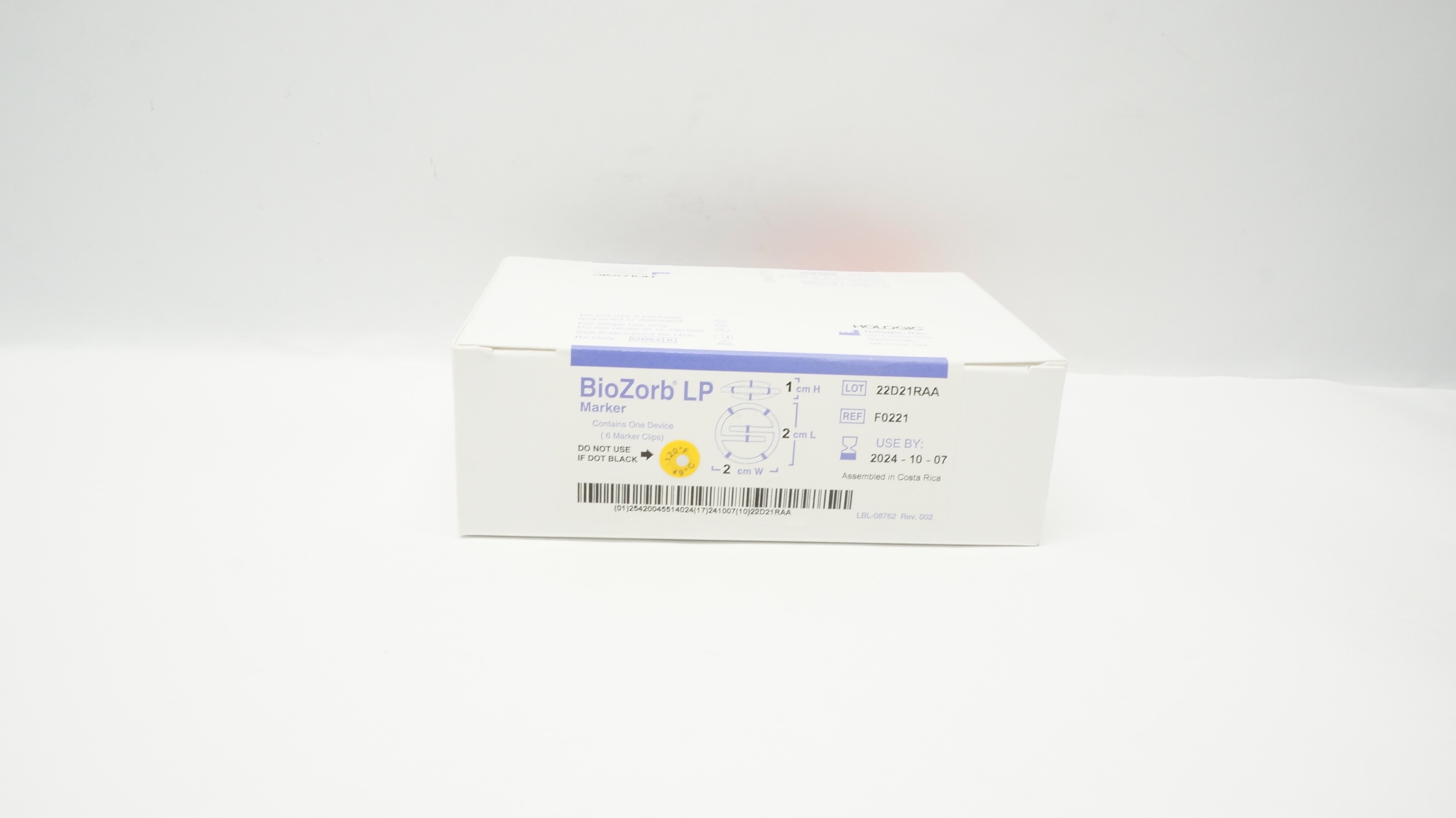 Hologic F0221 BioZorb LP Bio-Absorbable Marker w/6 Marker Clips, 2 x 2 x 1cm (x)