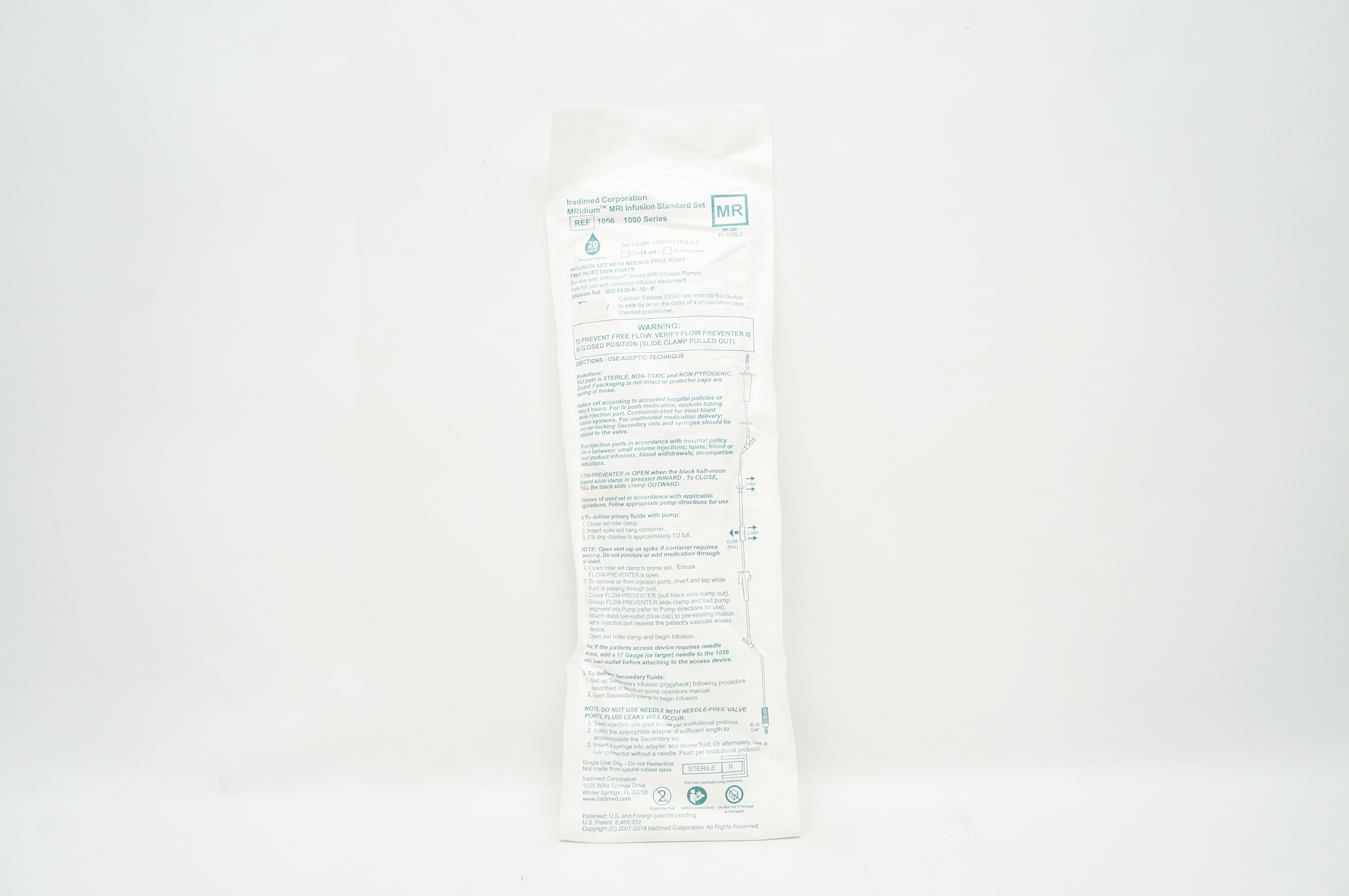 Iradimed 1056 MRIdium MRI Infusion Standard Set 20 drops/ml 18 ml x 118 inch