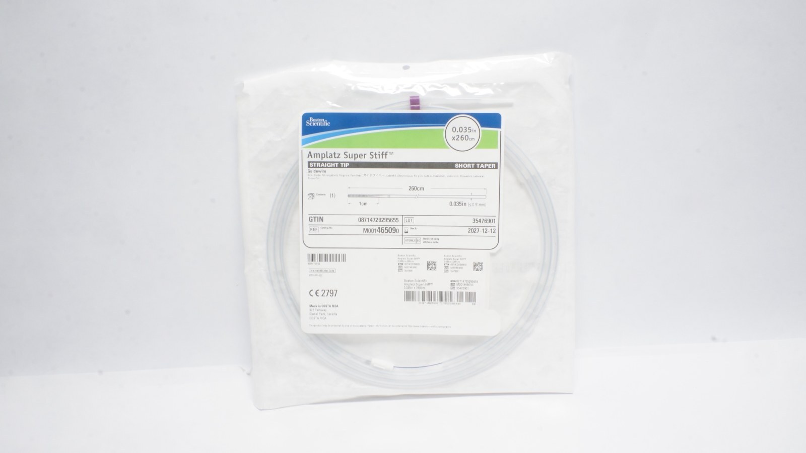 Boston Scientific M001465090 Amplatz Super Stiff Guidewire 0.035in x 260cm
