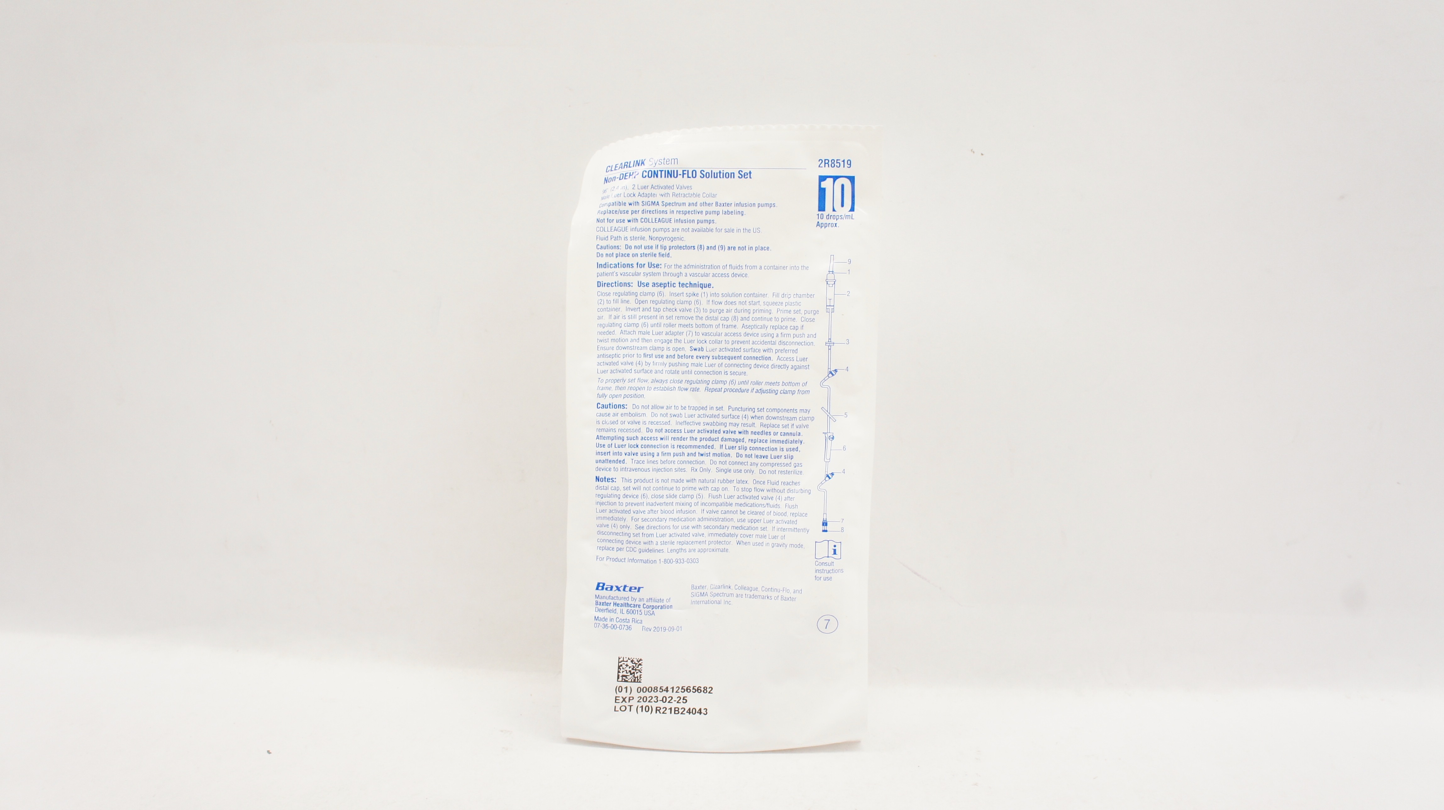 Baxter 2R8519 Clearlink System Non-Dehp Continu-Flo Solution Set