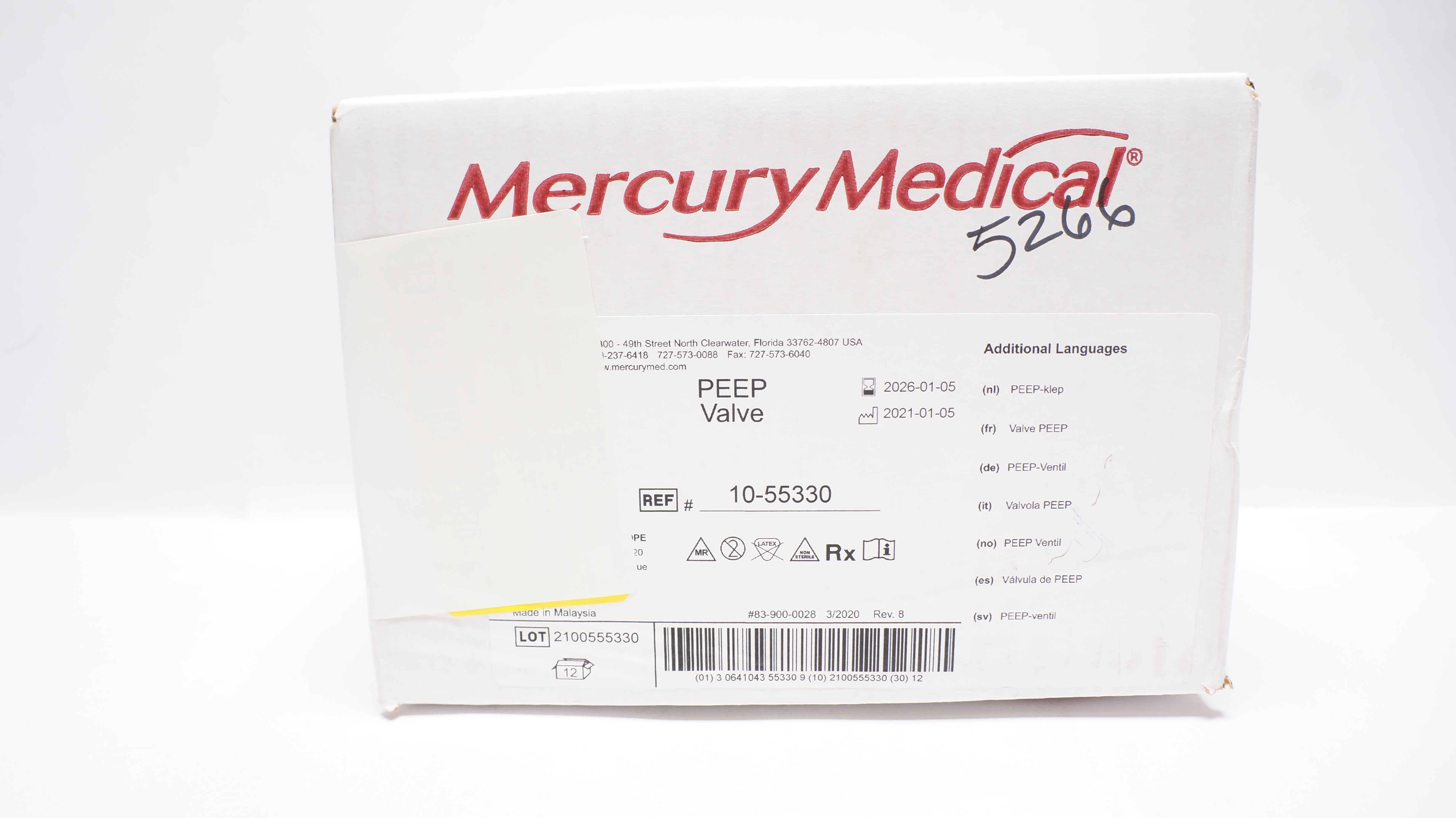 Mercury Medical 10-55330 PEEP Valve - Case of 12