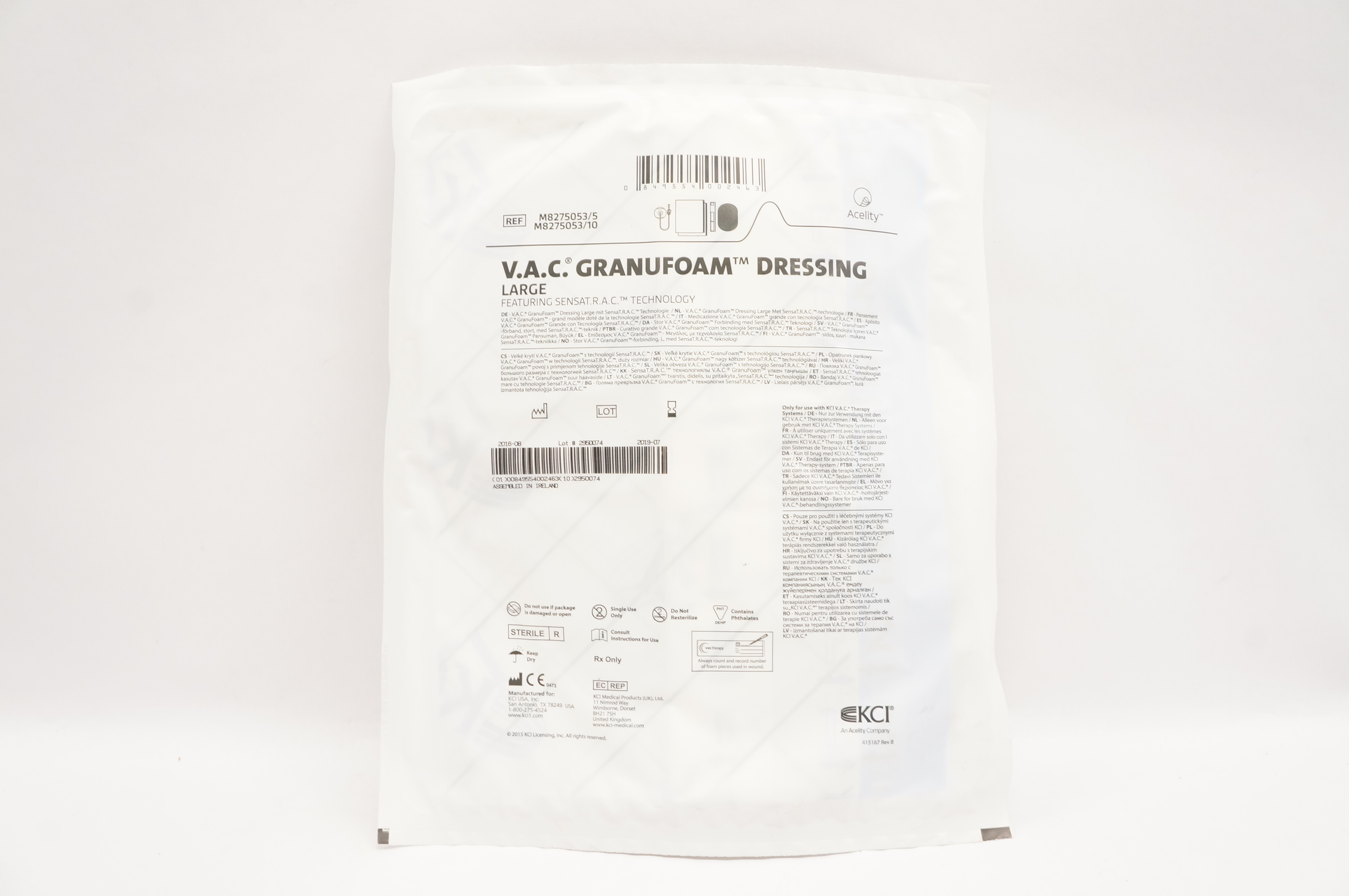 KCI M8275053/5 V.A.C. Granufoam Dressing Large (x)