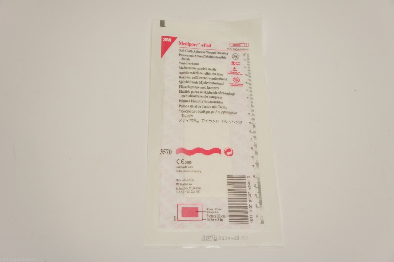 3570 ~ 3M Soft Cloth Adhesive Wound Dressing 3.5in. x 8in. (x) ~ Lot of 3