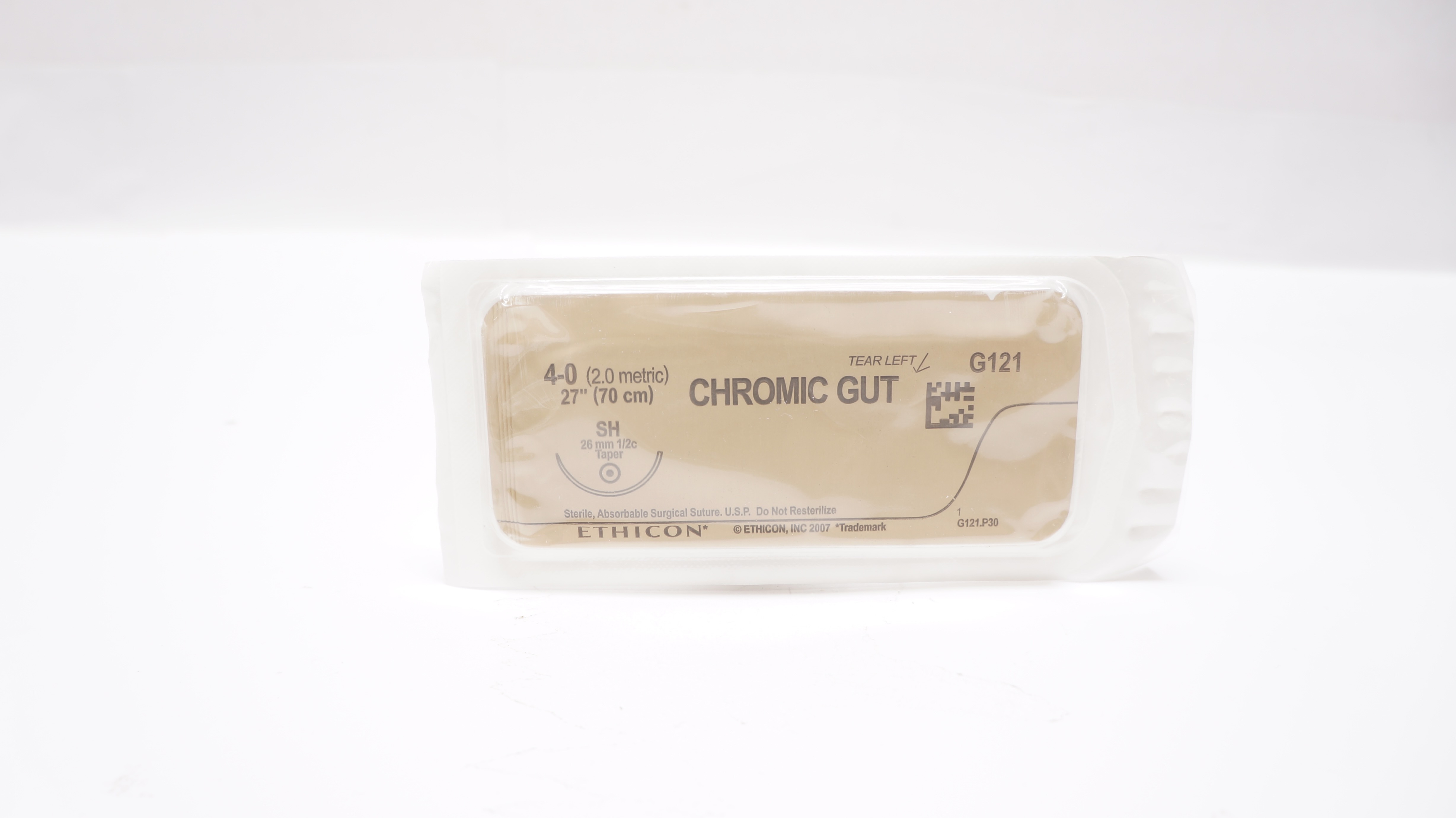 Ethicon G121 4-0 Chromic Gut, SH, 26mm 1/2c Taper, 27inch