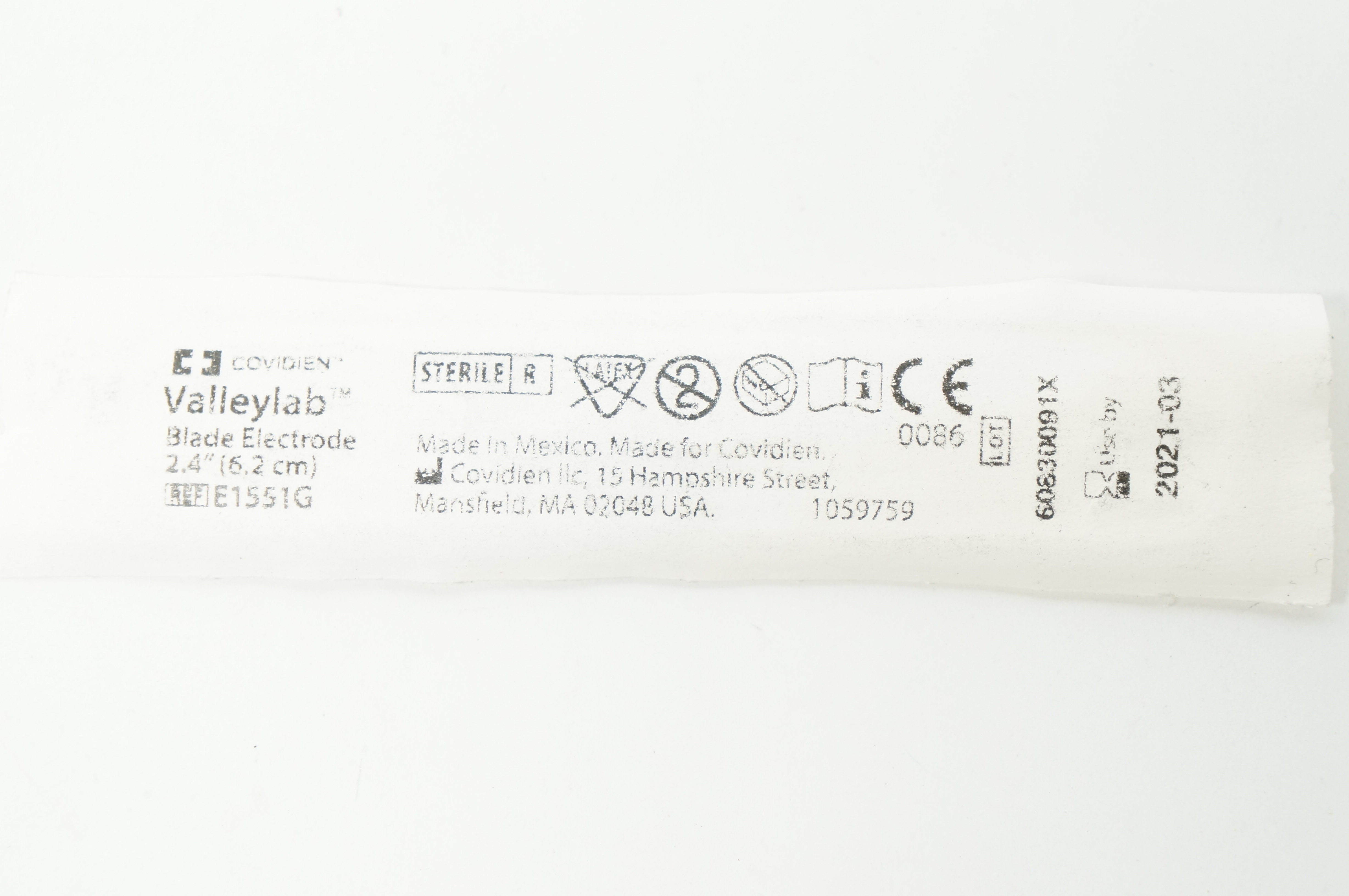 Covidien E1551G Valleylab Blade Electrode 2.4inch (x)