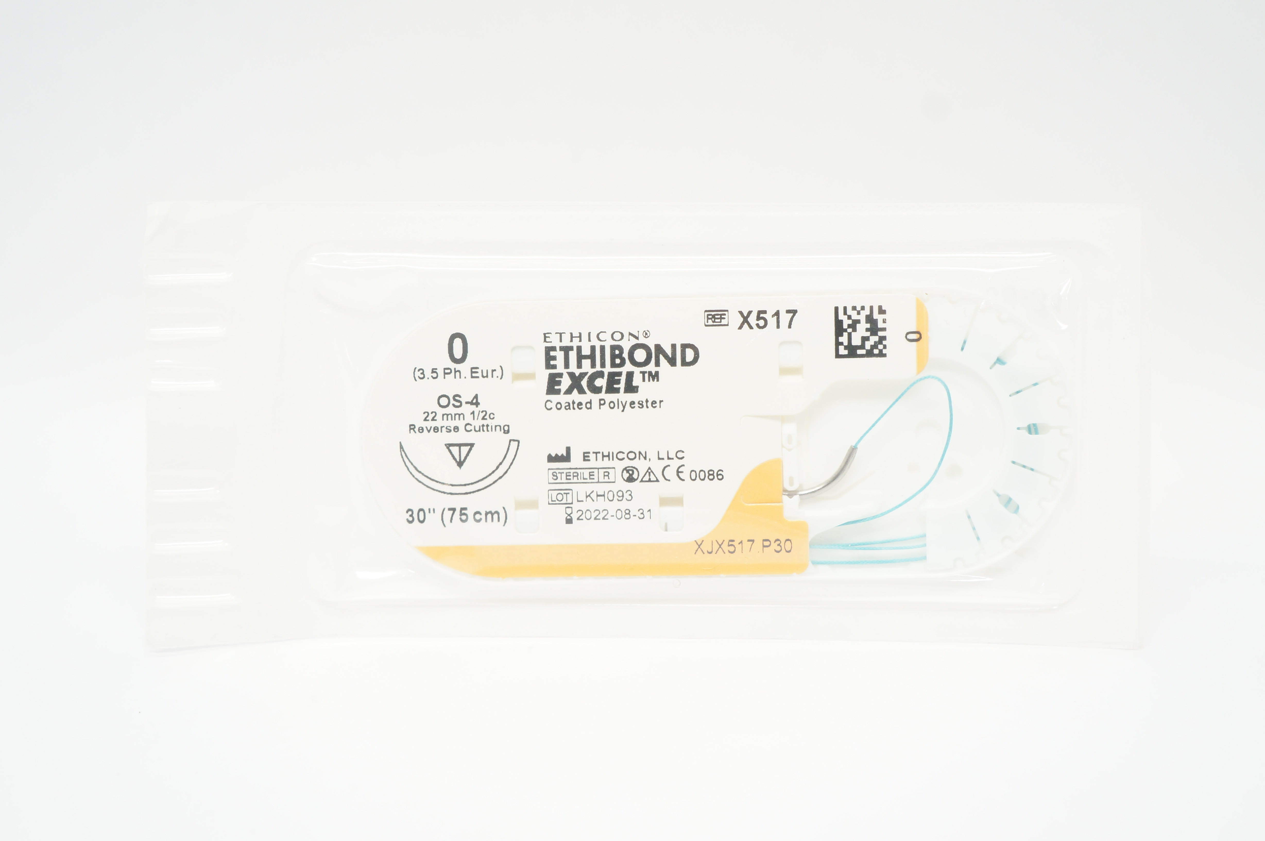Ethicon X517 0 ETHIBOND EXCEL OS-4 22mm 1/2c Reverse Cutting 30inch