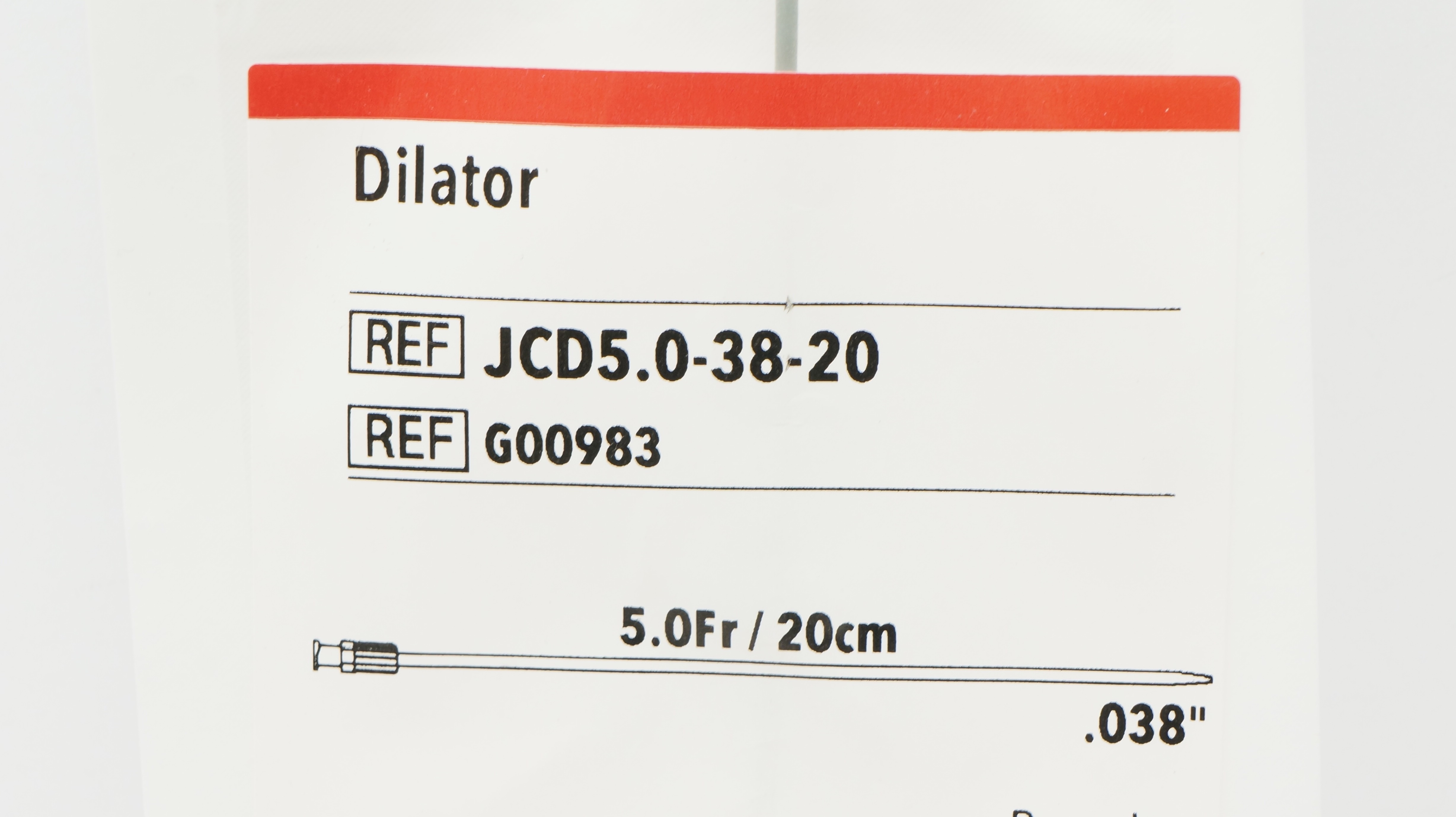 Cook Medical G00983 Dilator 5.0 Fr/20 cm x .038 inch (x)