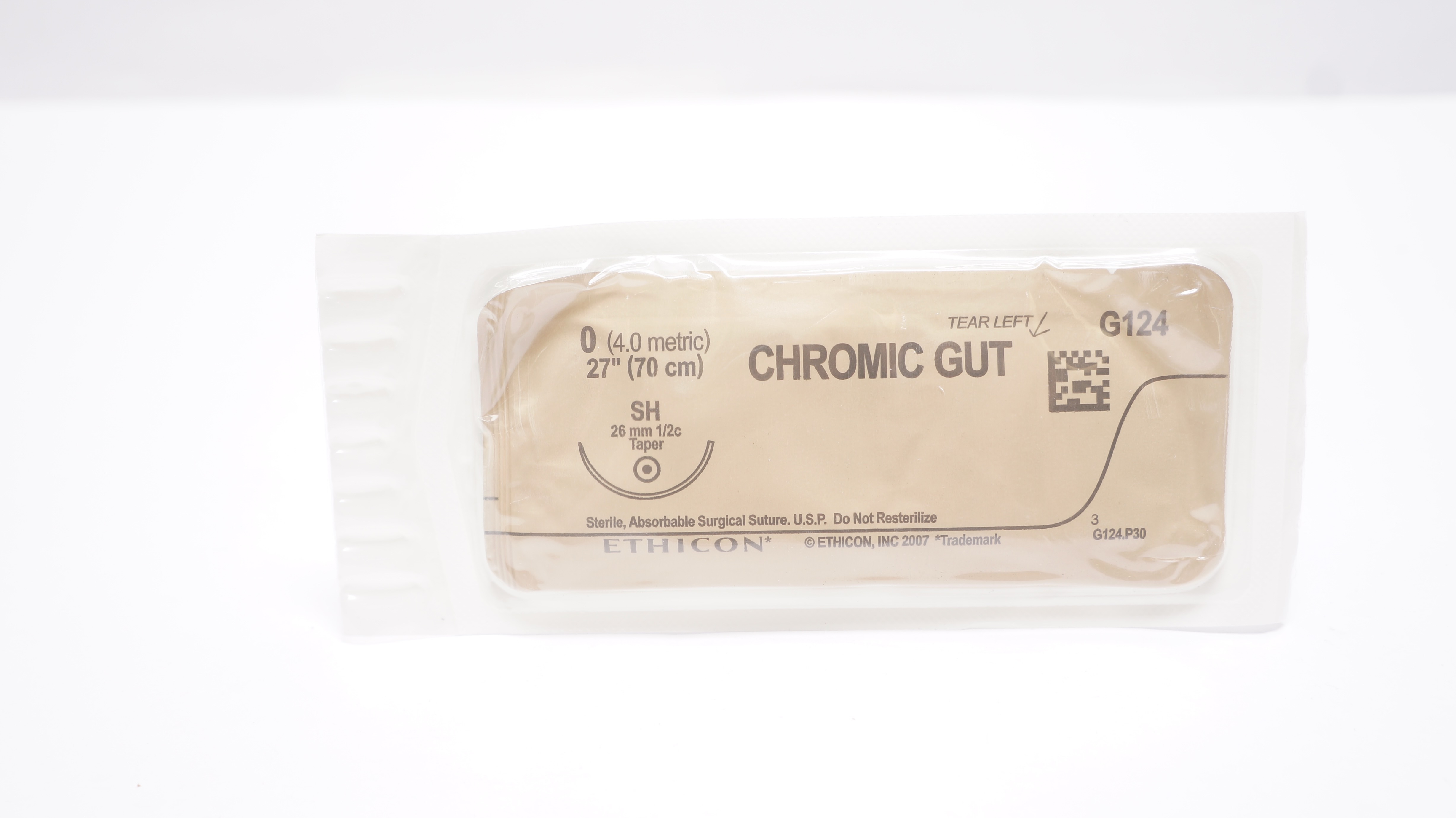 Ethicon G124 0 Chromic Gut Surgical Stre SH 26mm 1/2 Taper, 27inch (x)