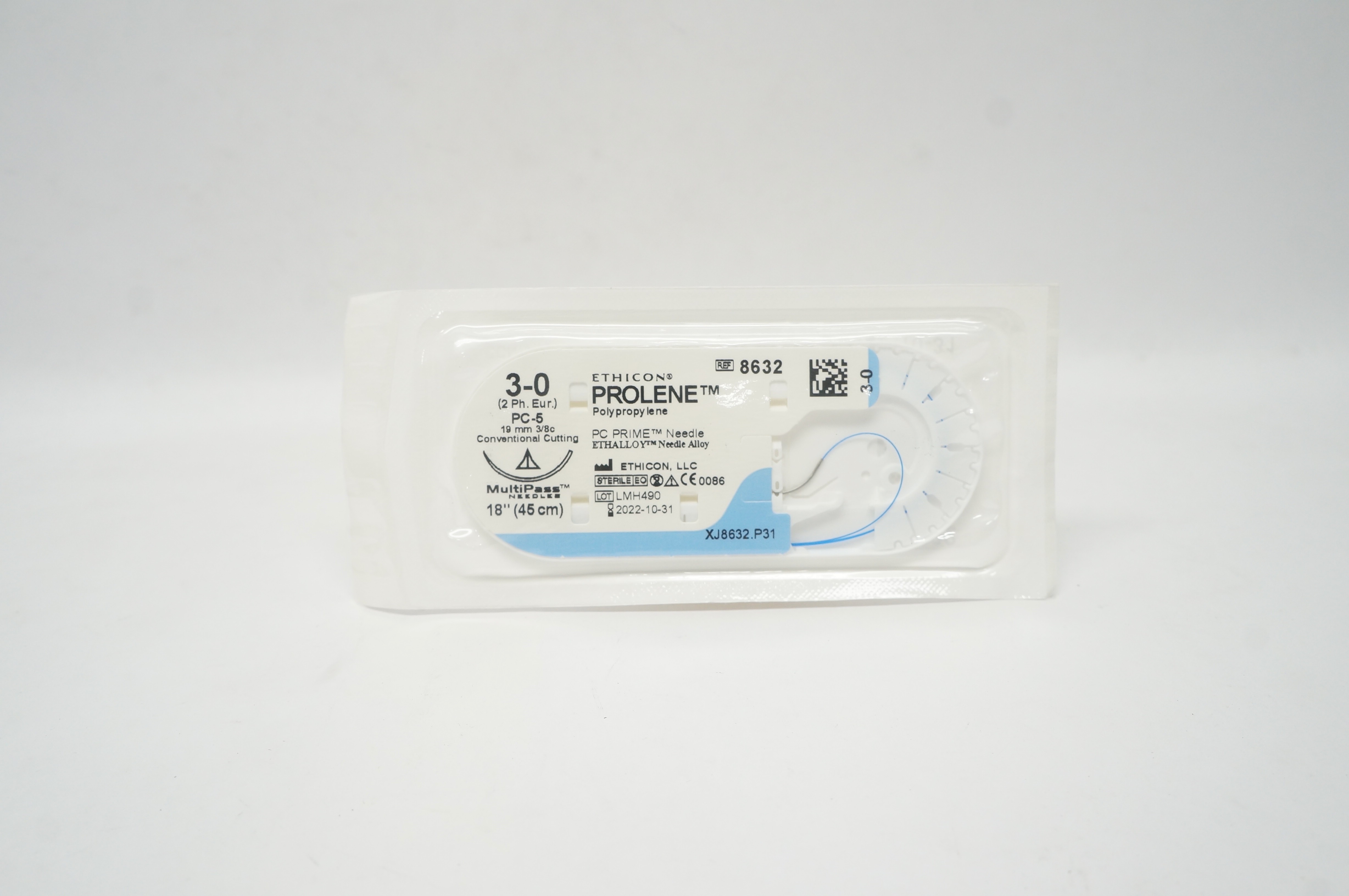 Ethicon 8632 3-0 PROLENE PC-5 19mm 3/8c Convertional Cutting, 18inch