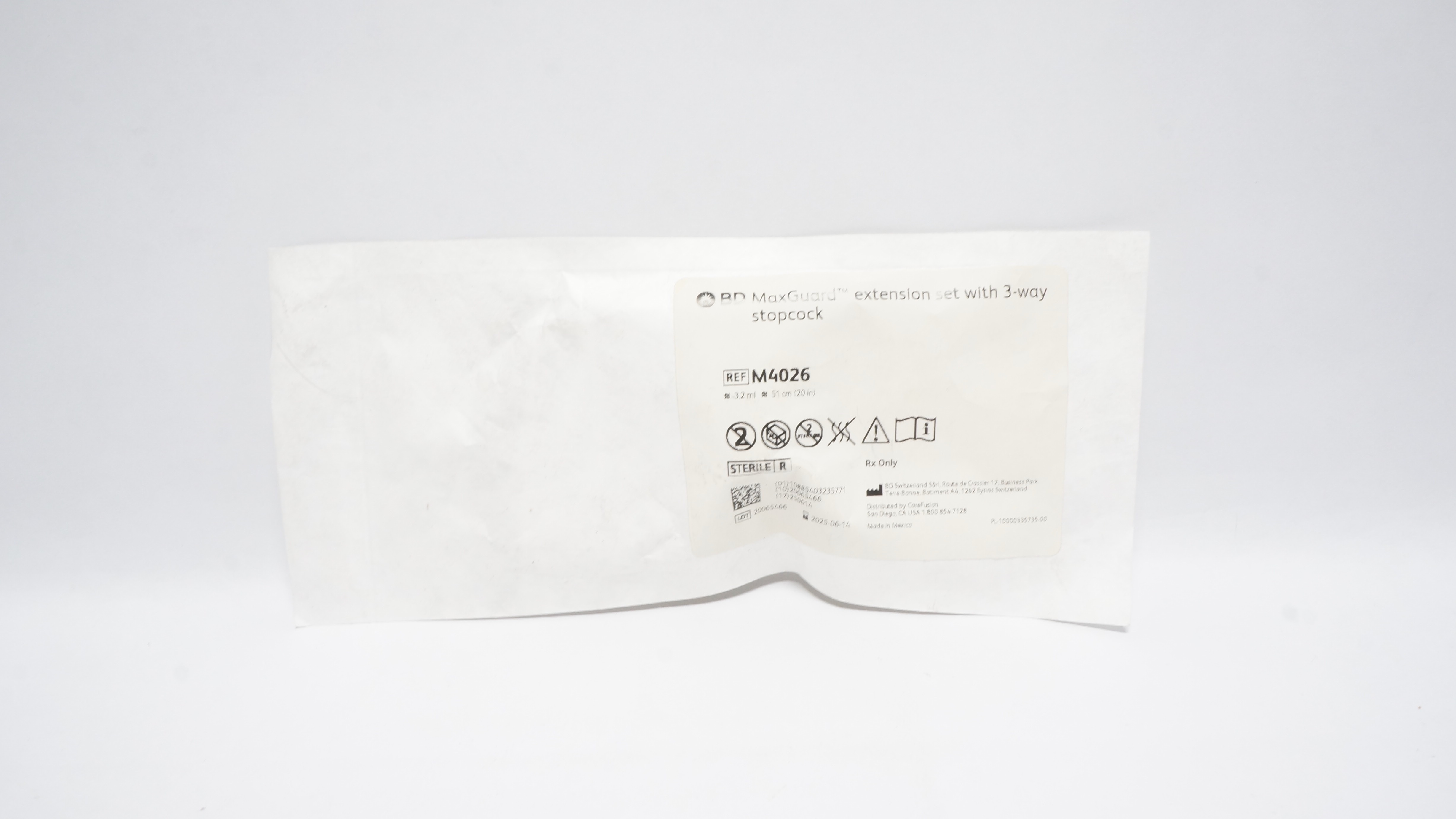 BD M4026 MaxGuard Extension Set with 3-Way Stopcock 3.2ml x 20inch (x)