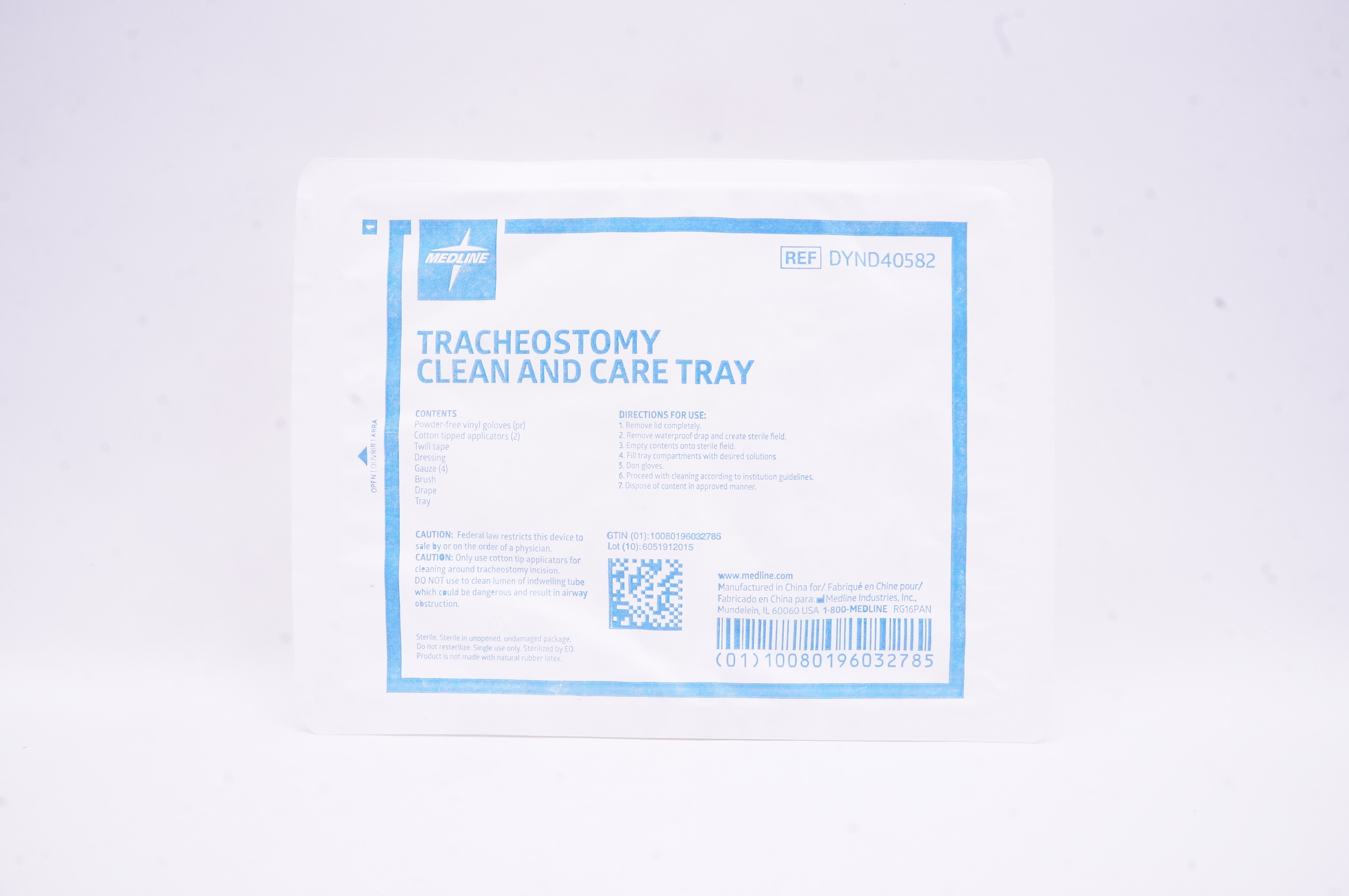 Medline DYND40582 Tracheostomy Clean and Care Tray