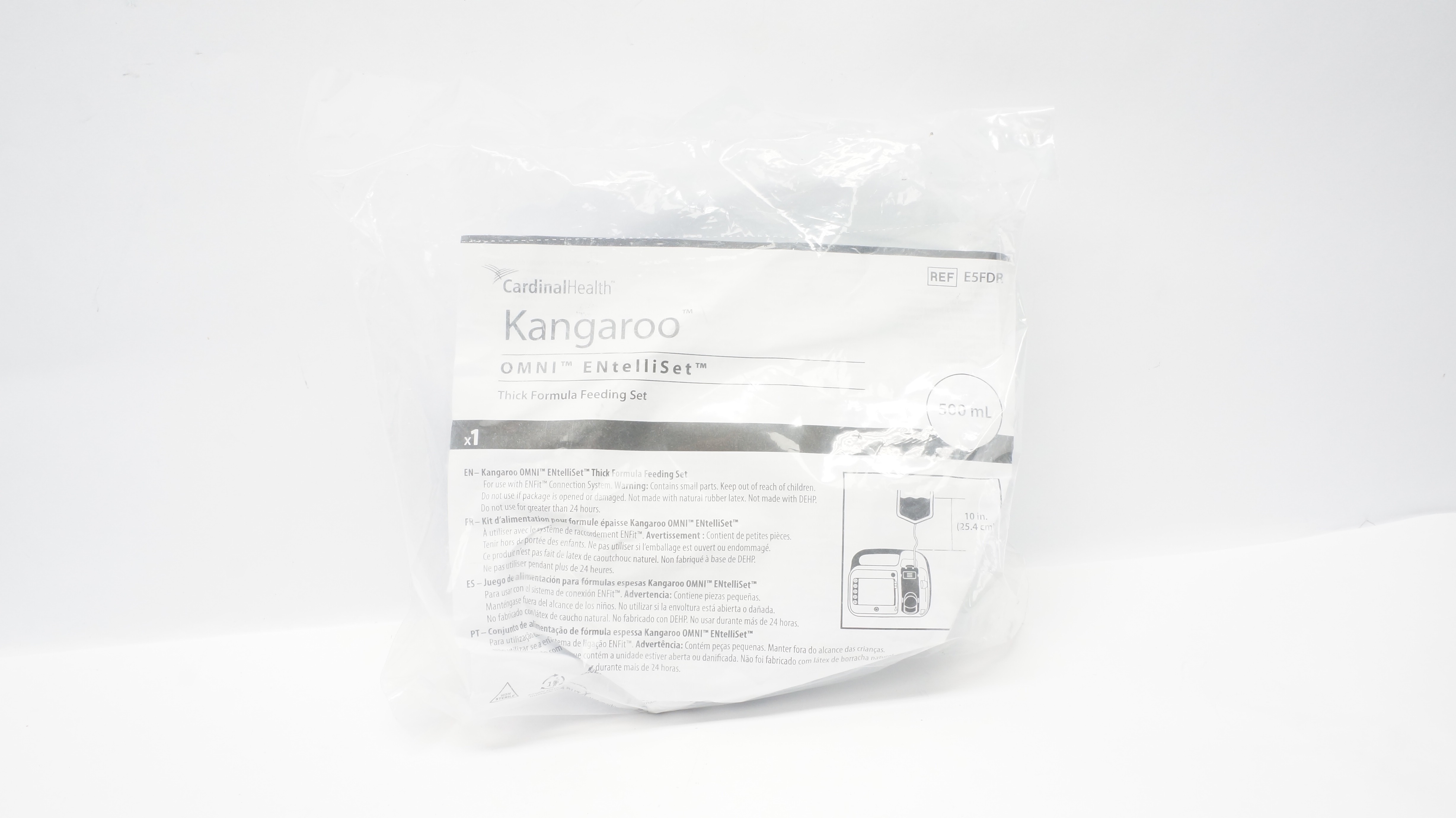 Cardinal Health E5FDR Kangaroo OMNI ENtelliSet Thick Formula Feeding Set 500ml