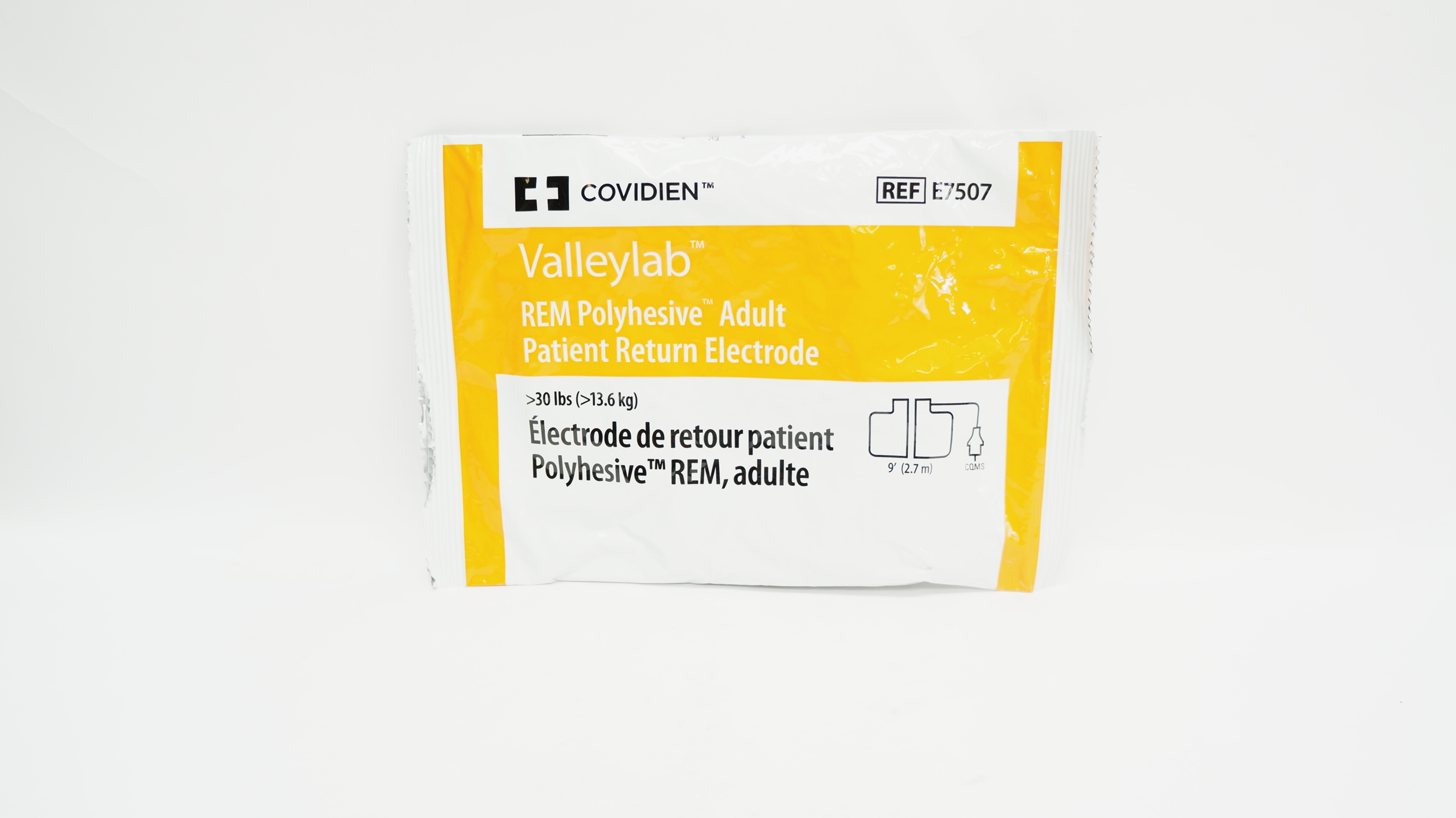 Covidien E7507DB Valleylab REM Polyhesive Adult Patient Return Electrode >30lbs