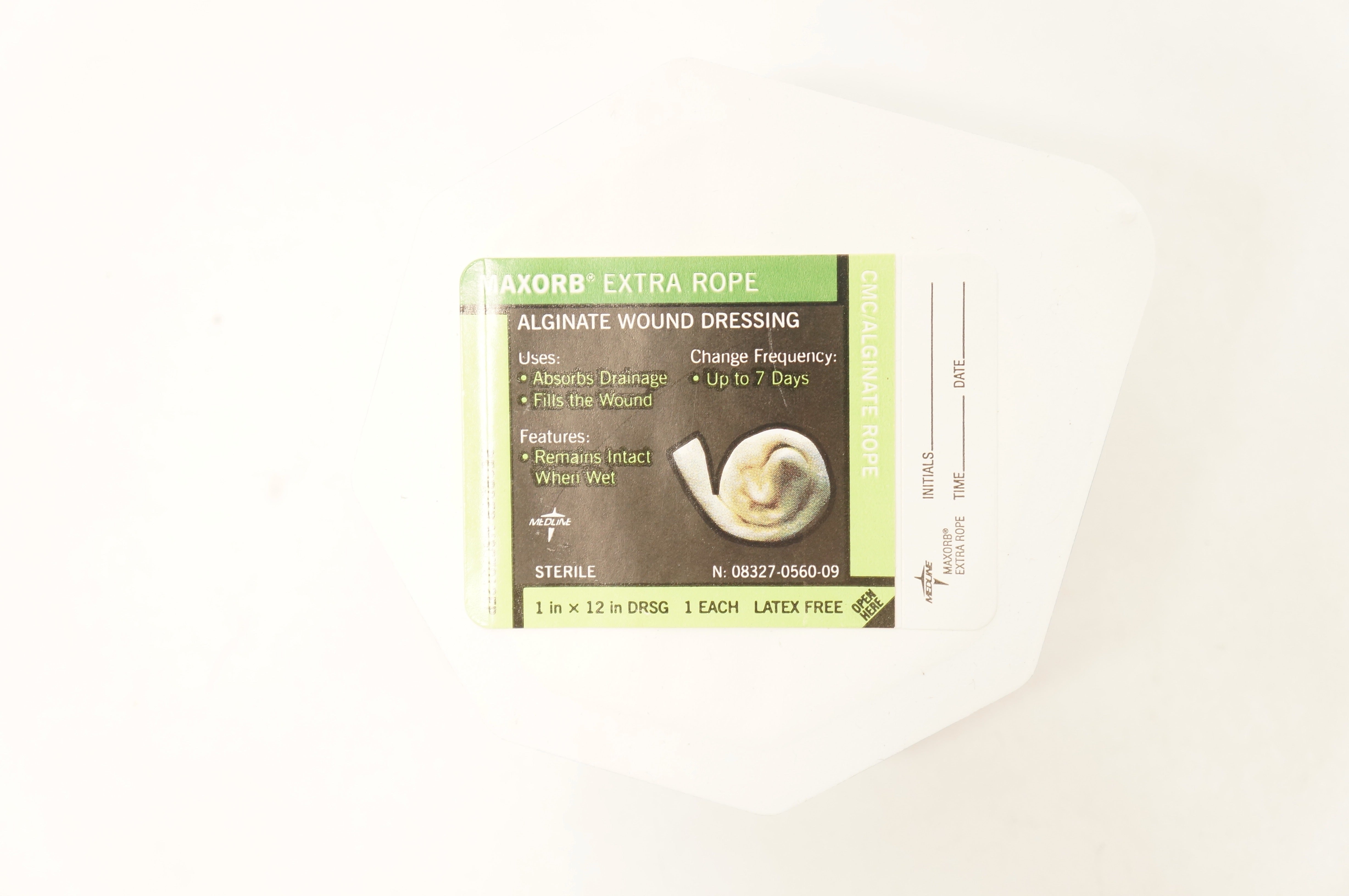 Medline Maxorb Extra Rope Alginate Wound Dressing 1inch x 12inch (x)