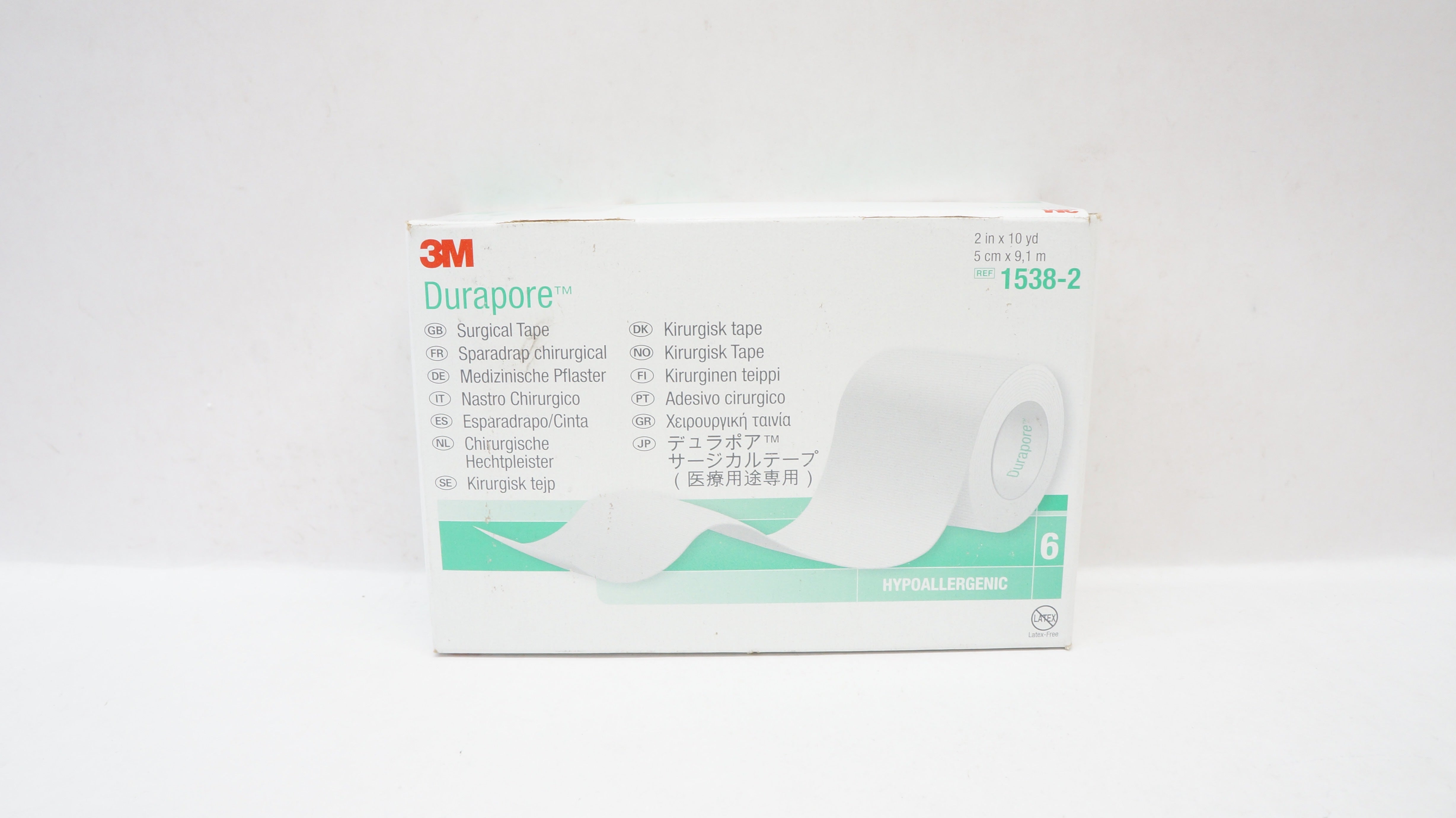 3M 1538-2 Durapore Surgical Tape 2inch x 10yd (x) - Box of 6