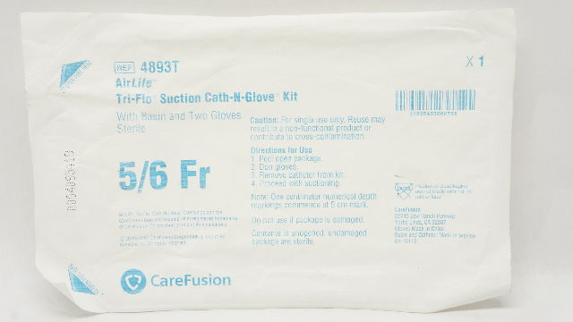 CareFusion 4893T AirLife Tri-Flo Suction Cath-N-Glove Kit 5/6Fr