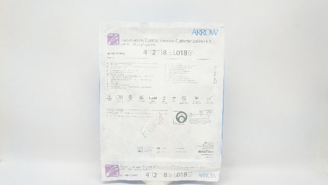 Arrow AK-15402 Two-Lumen Central Venous Catheterization Kit 4Frx 8cmx 0.018in(x)