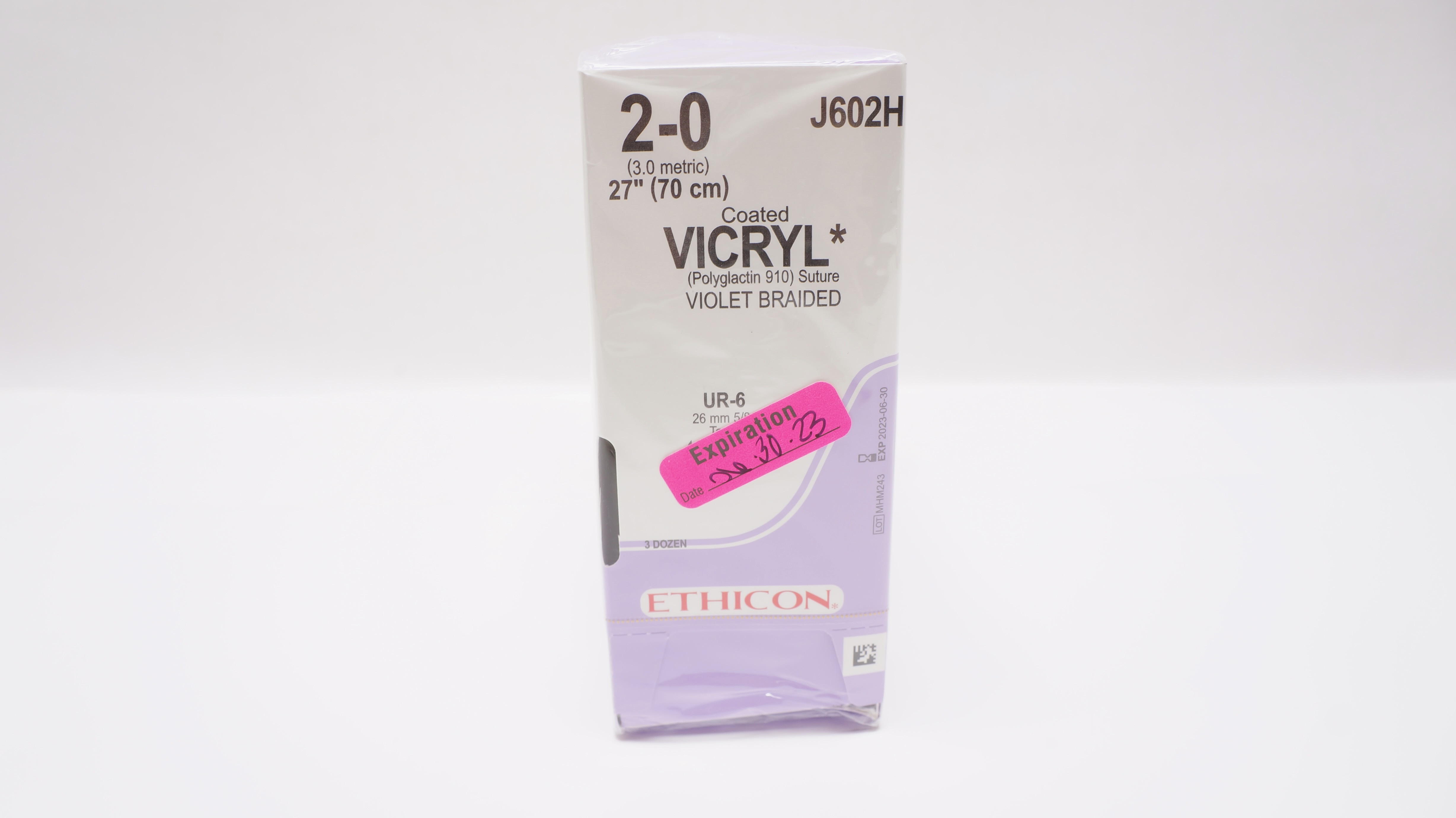 Ethicon J602H 2-0 Coated Vicryl UR-6 26mm 5/8c Taper, 27inch (x) - Box of 36