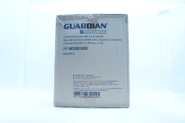 Guardian MDS80306B Commode Bucket with Lid and Handle - Box of 6