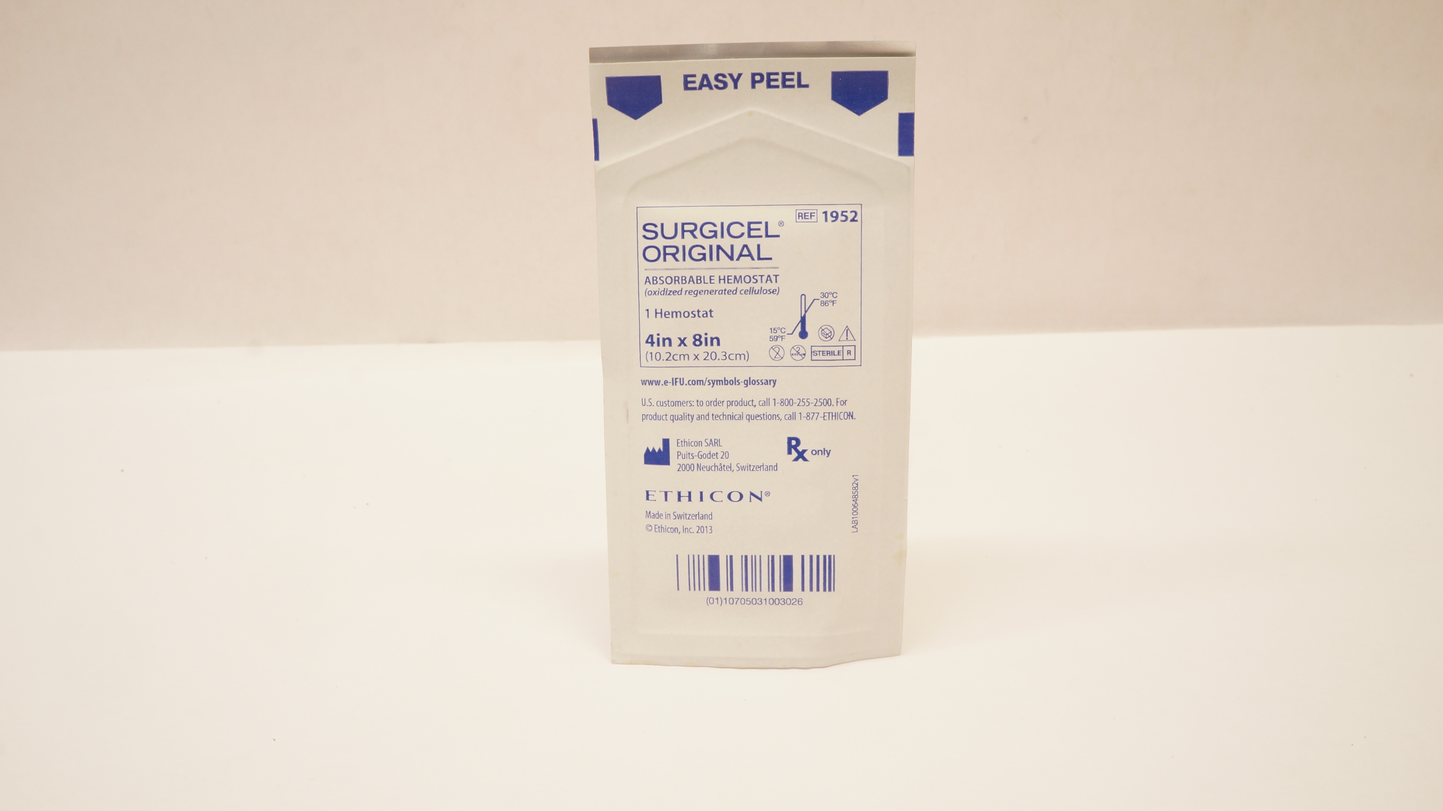 Ethicon 1952 Surgicel Original Absorbable Hemostat 4inch x 8inch