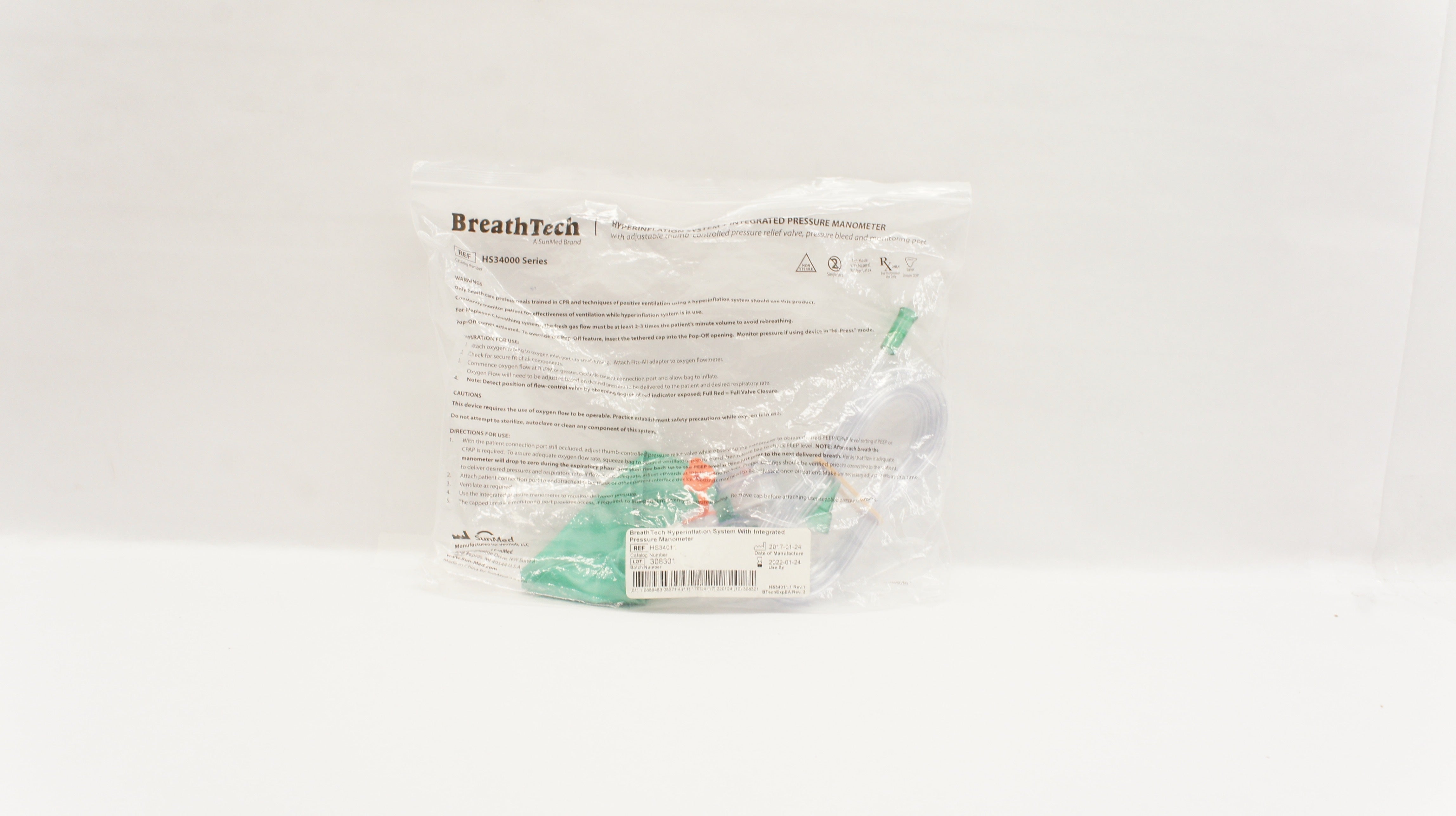 SunMed HS34011 BreathTech System w/Integrated Pressure Manometer (x)