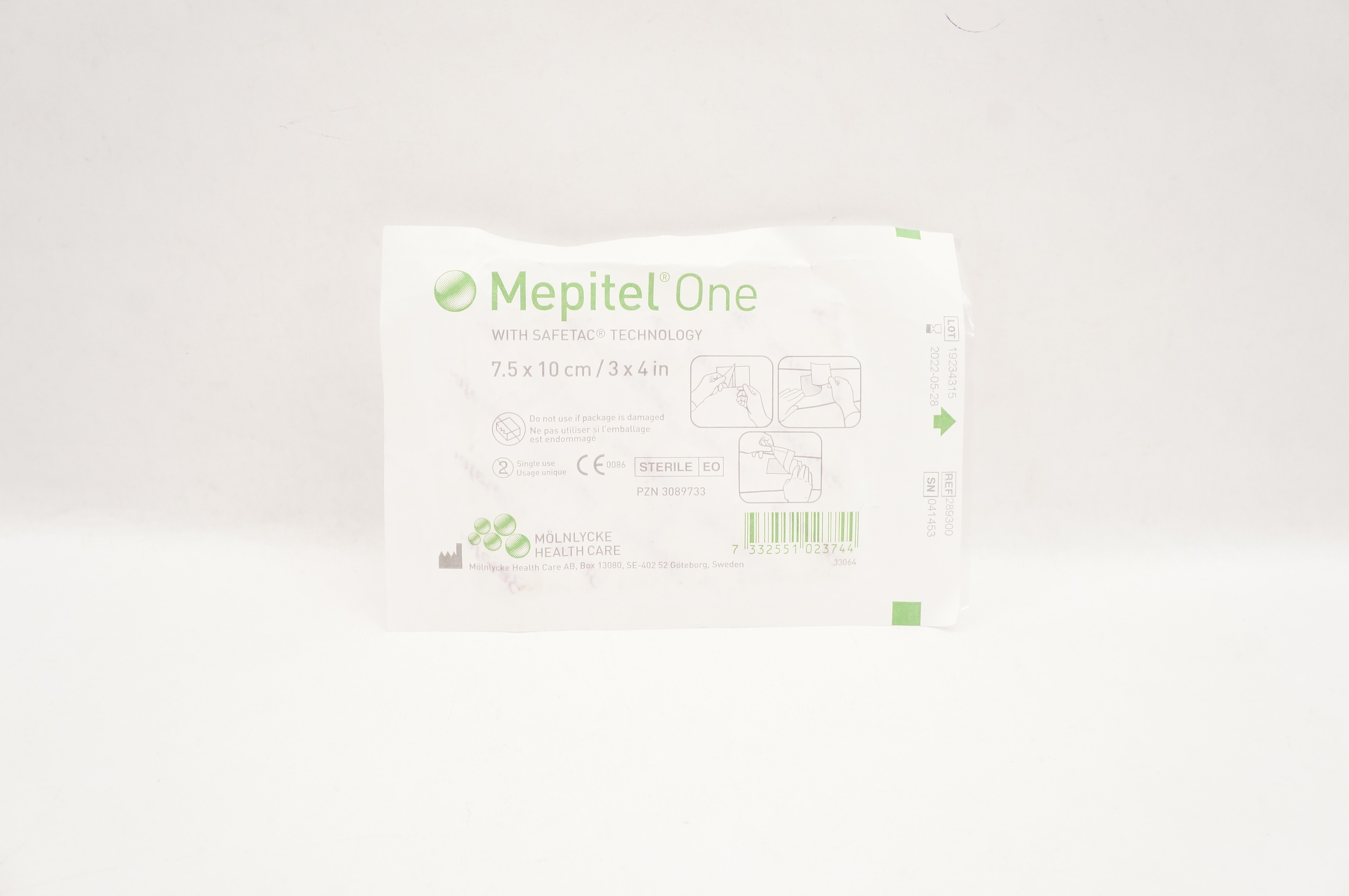 Molnlycke 289300 Mepitel One with Safetac Technology 3inch x 4inch