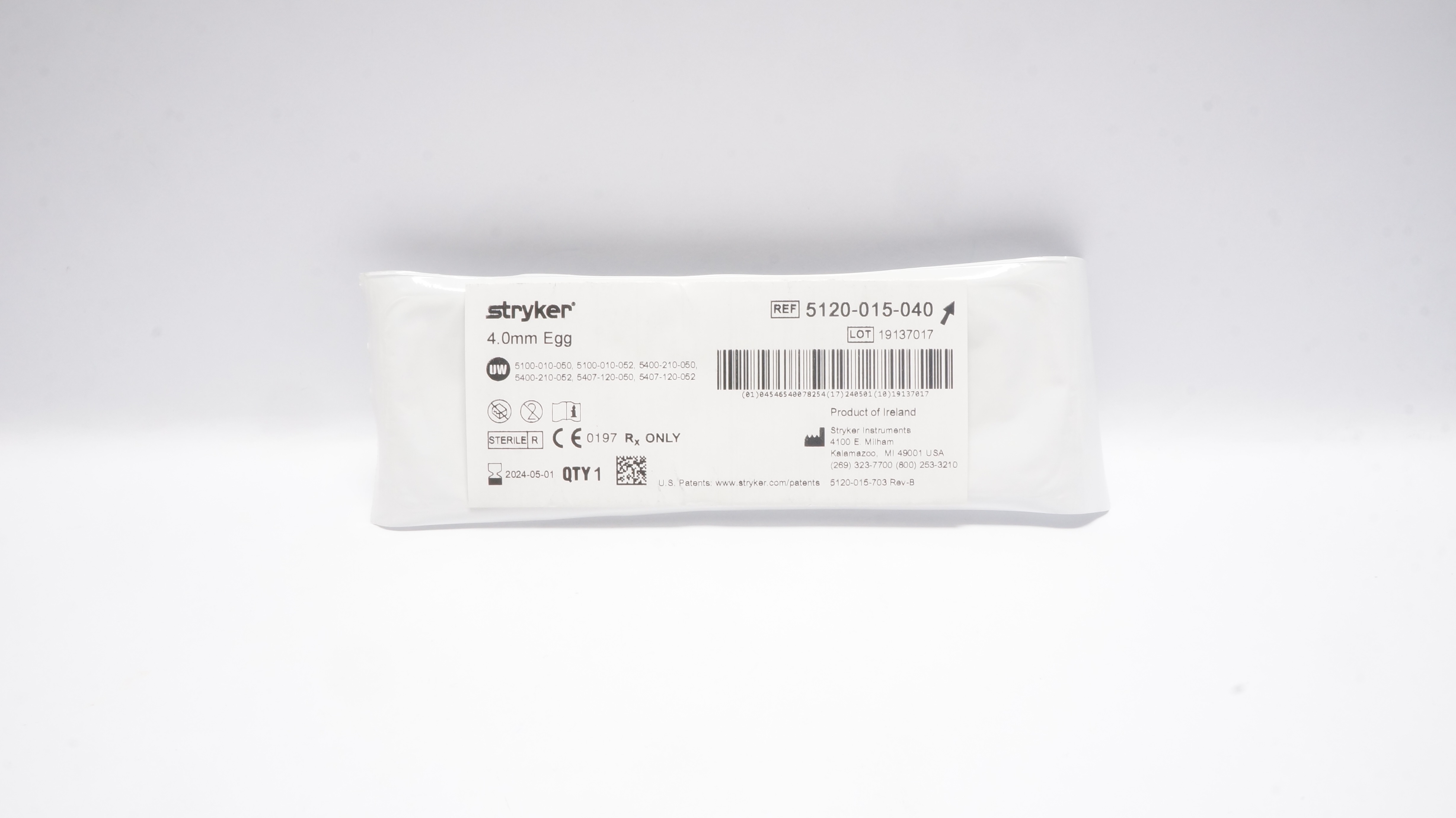 Stryker 5120-015-040 Egg Bur Medium, 4.0mm (x)