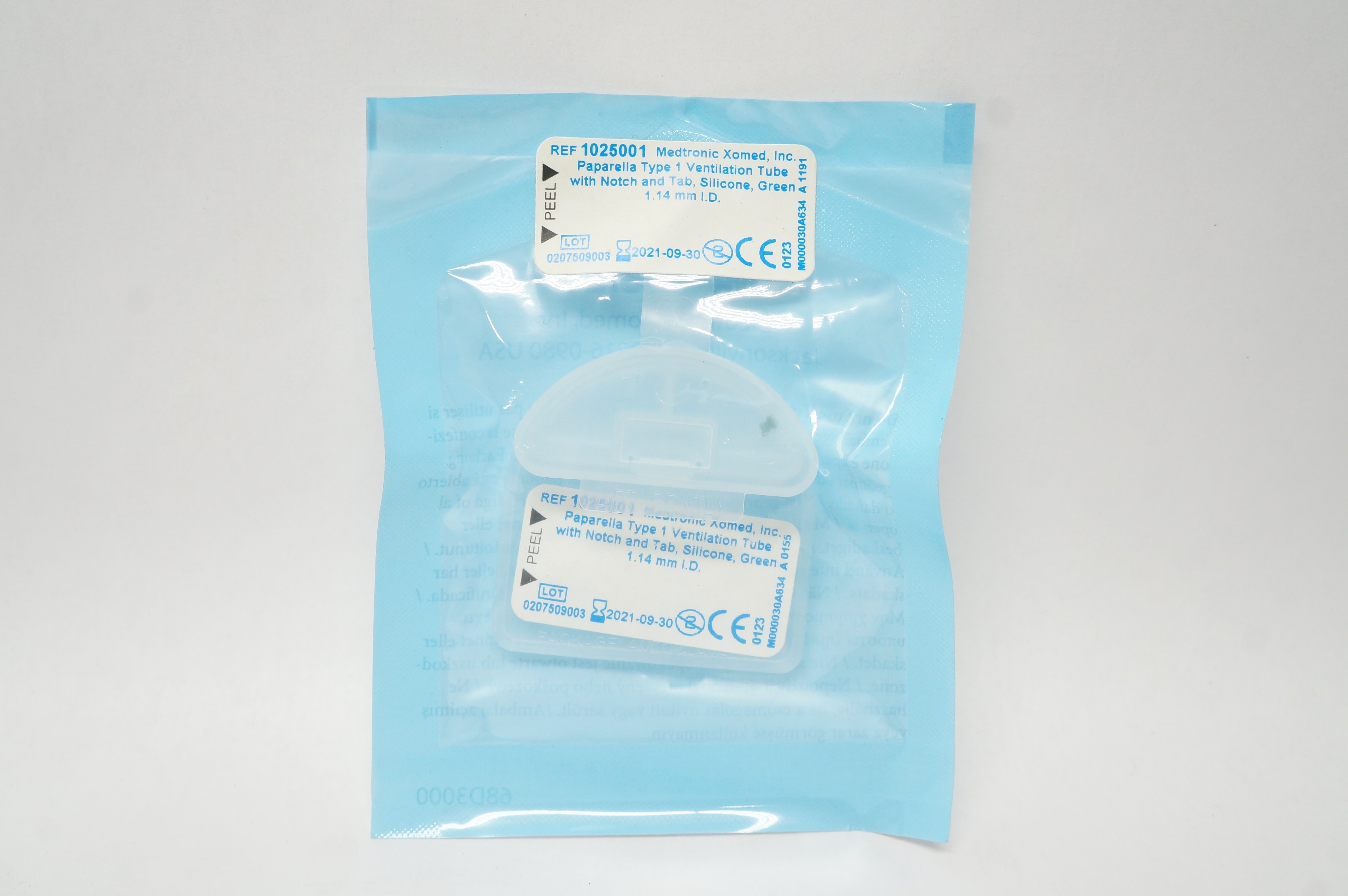 Medtronic 1025001 Paparella Type 1 Ventilation Tube w/Notch and Tab 1.14mm (x)