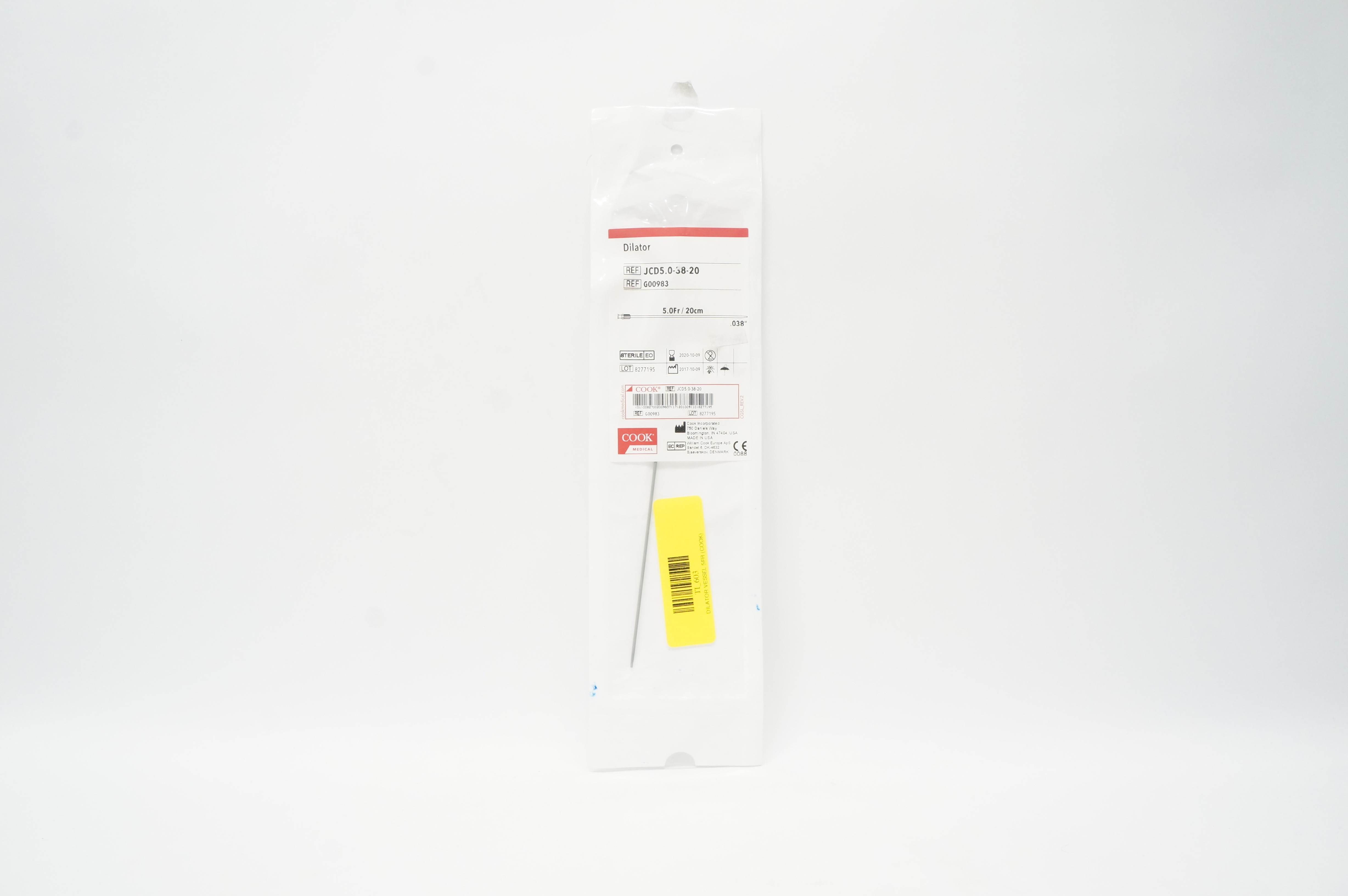 Cook Medical G00983 Dilator 5.0 Fr x 20 cm x .038 inch (x)