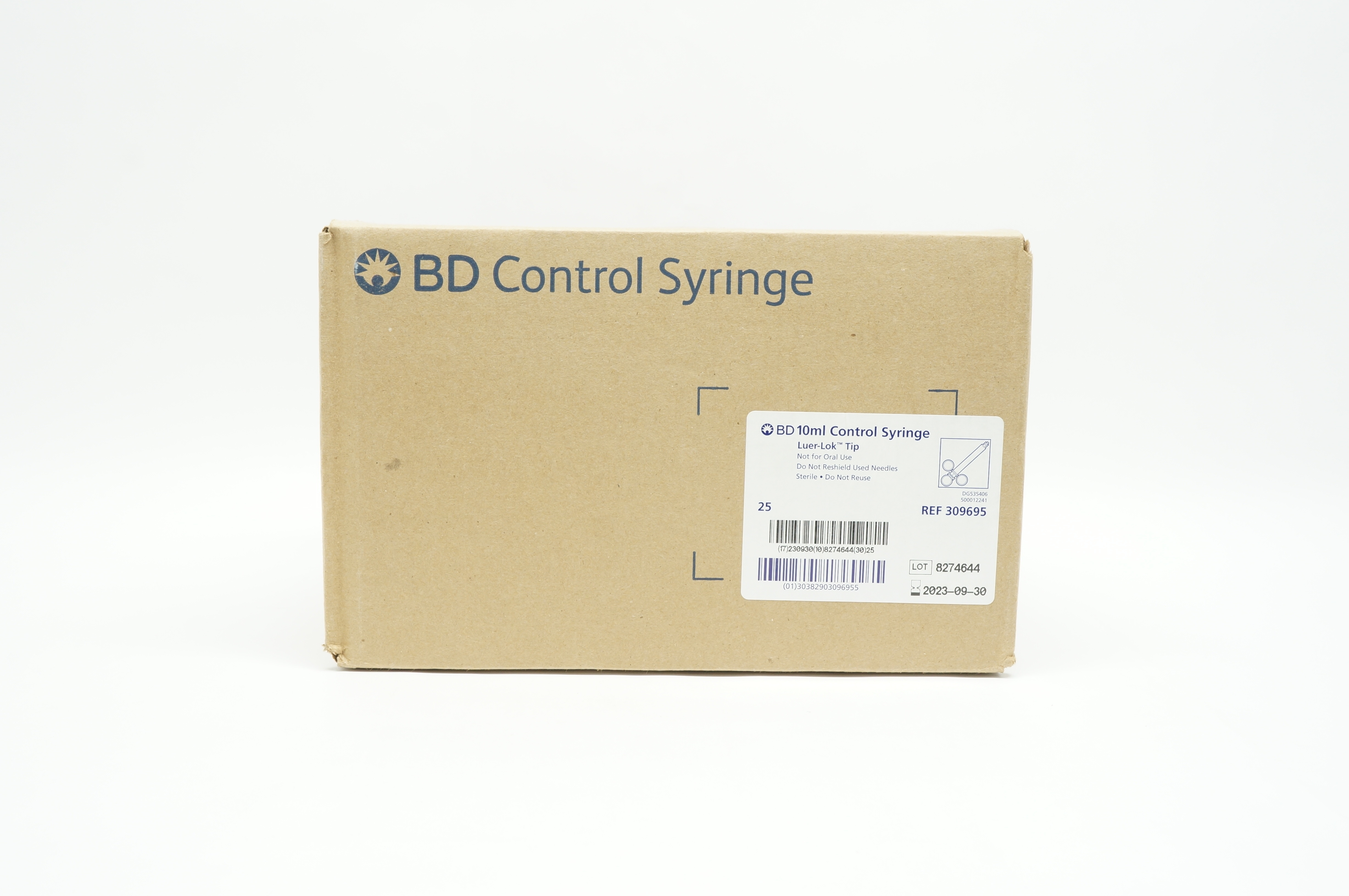 BD 309695 Luer-Lok Tip 10ml Control Syringe - Box of 25