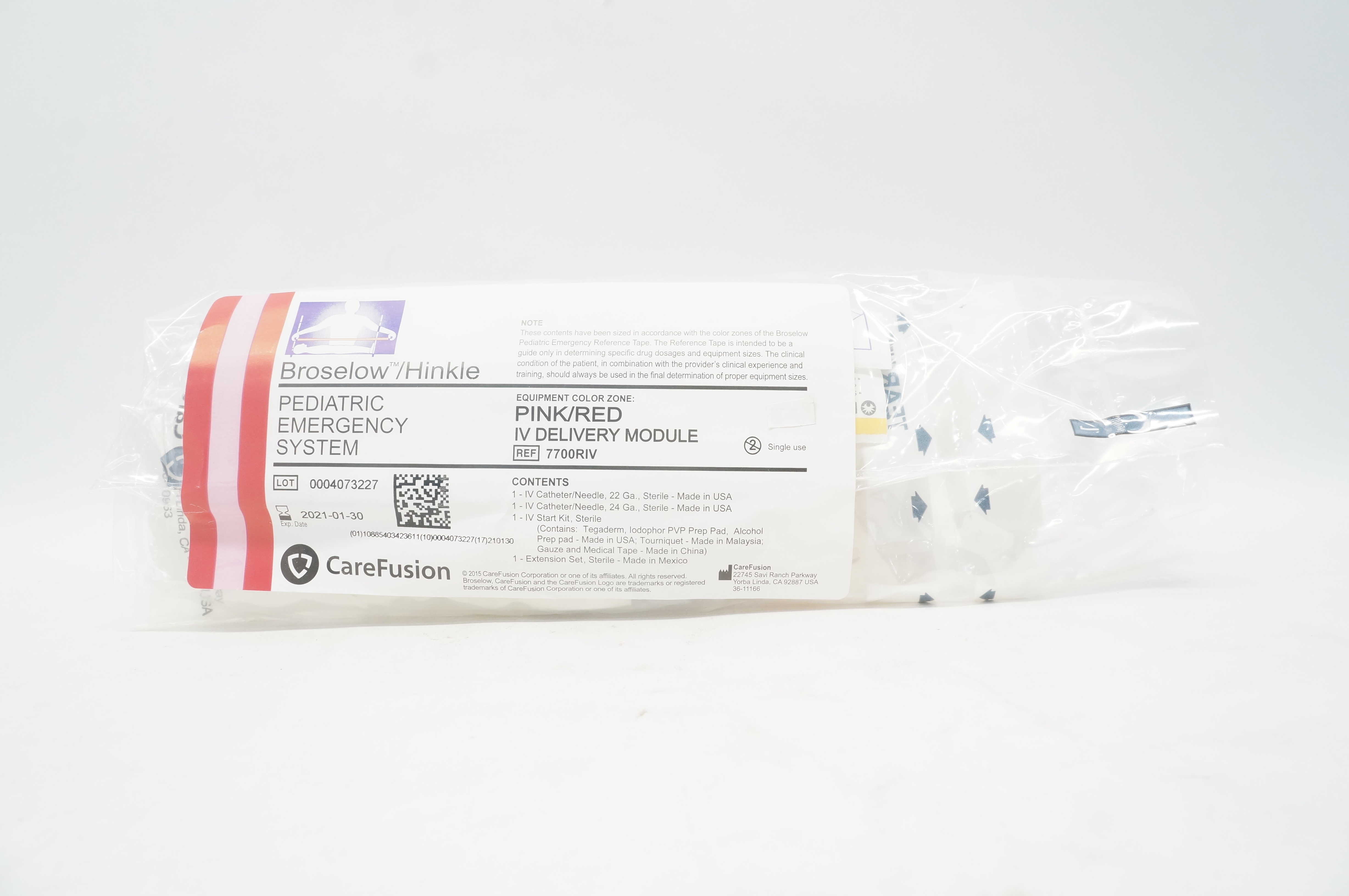 CareFusion 7700RIV Broselow/Hinkle Pediatric Emergency System Pink/Red (x)