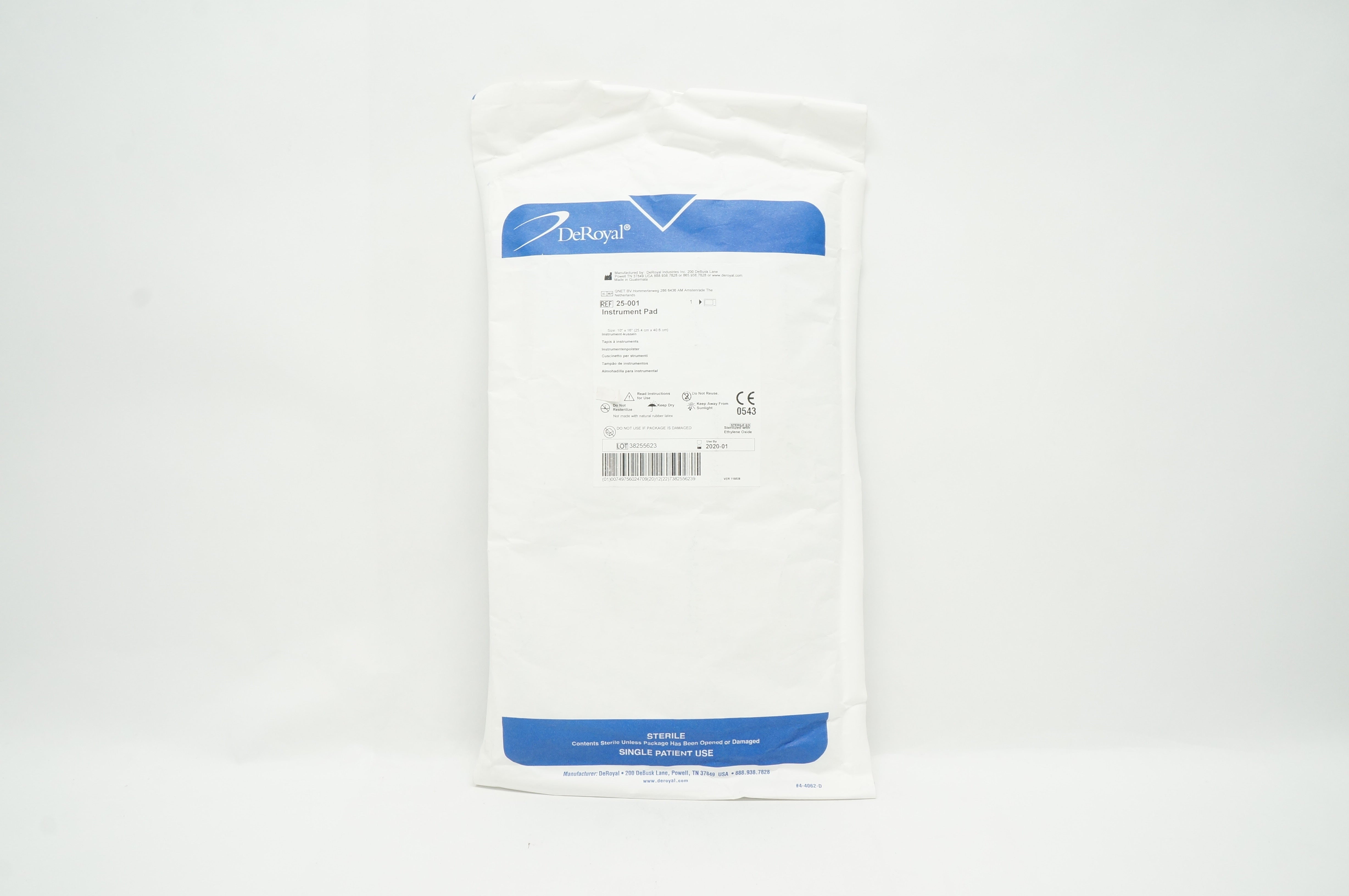 DeRoyal 25-001 Instrument Pad Size: 10inch x 16inch (x)