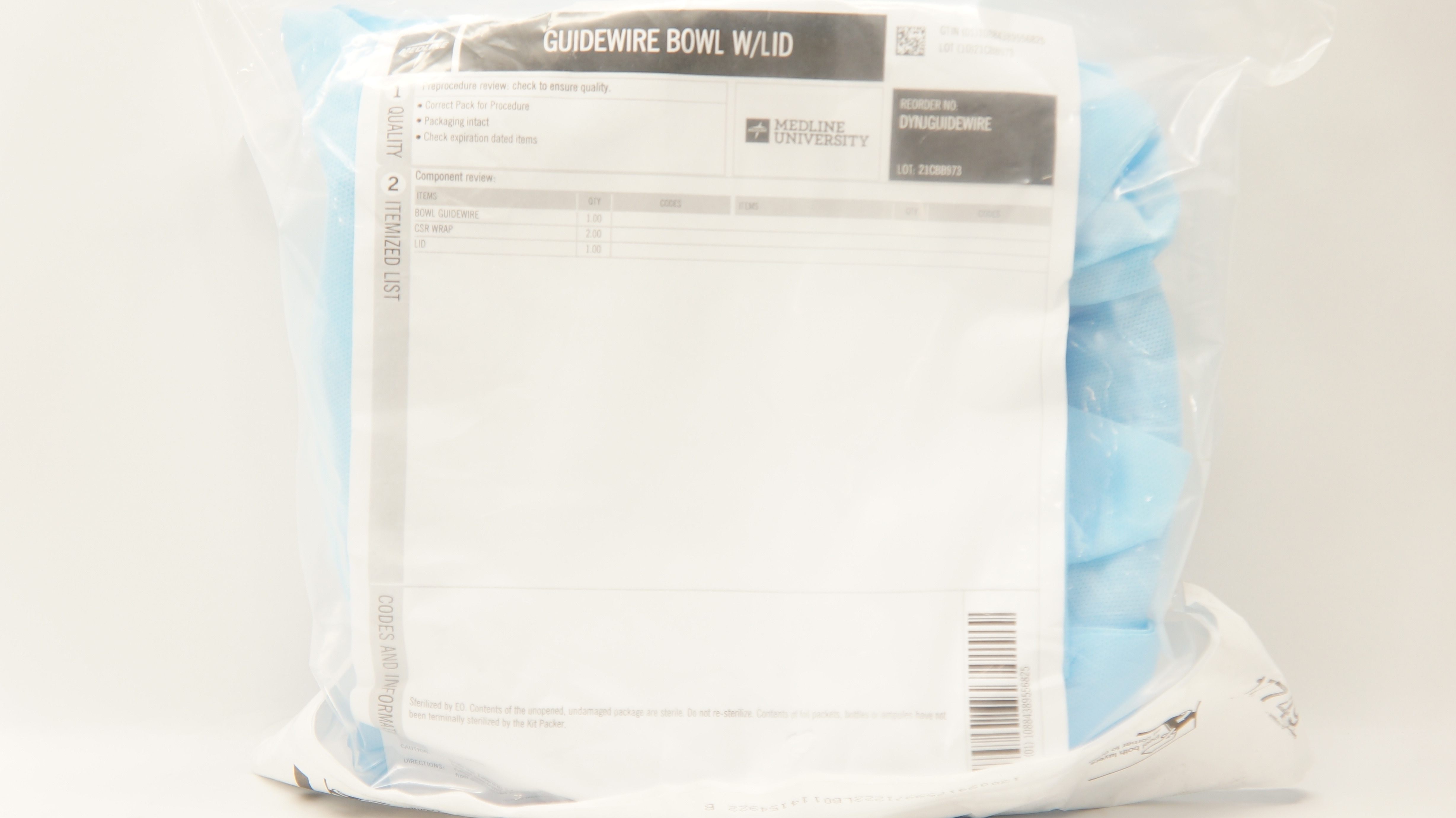 Medline University DYNJGUIDEWIRE Bowl Guidewire w/Lid