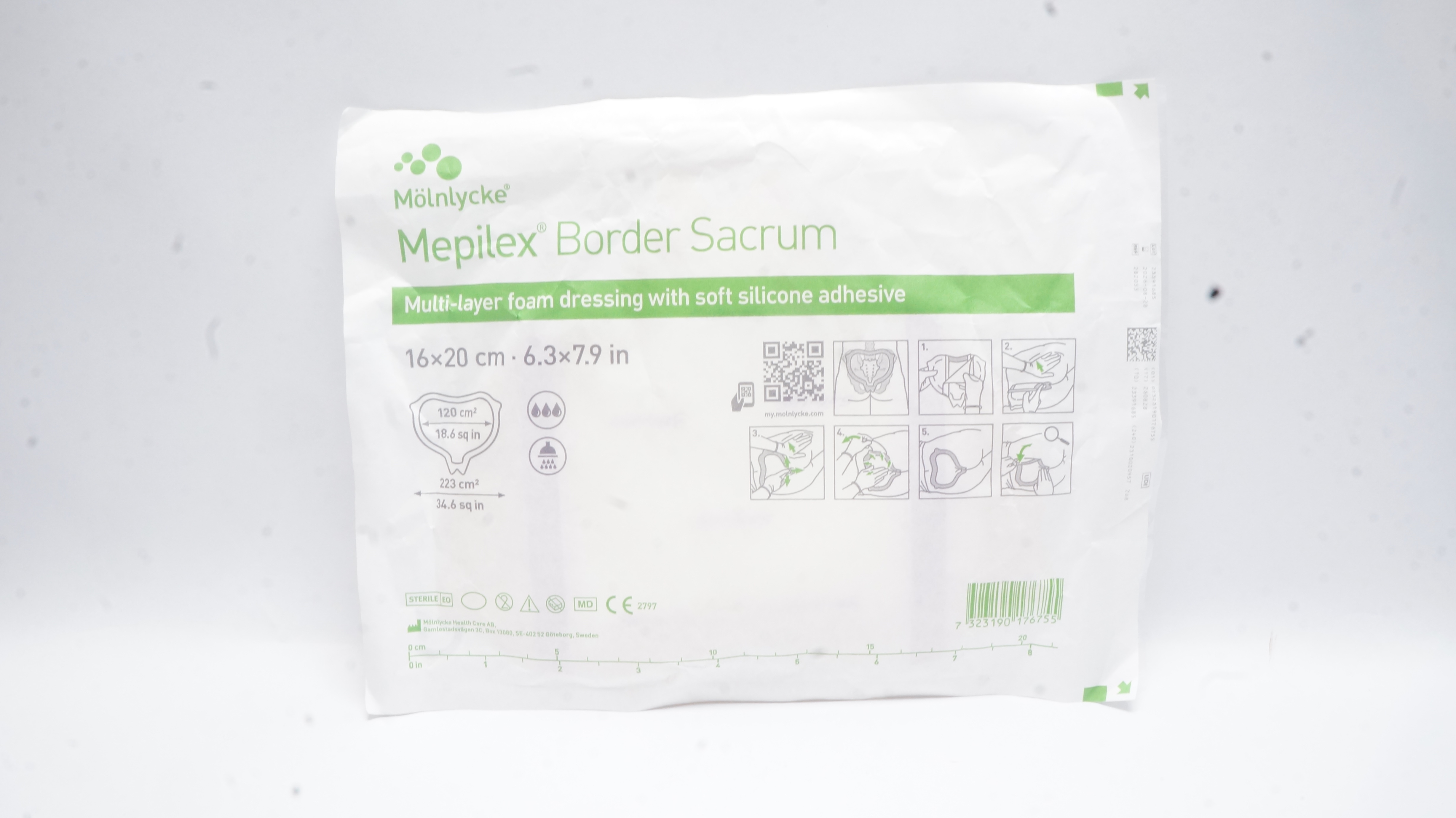 Molnlycke Health Care 282055 Mepilex Multi-Layer Foam Dressing 6.3inch x 7.9inch