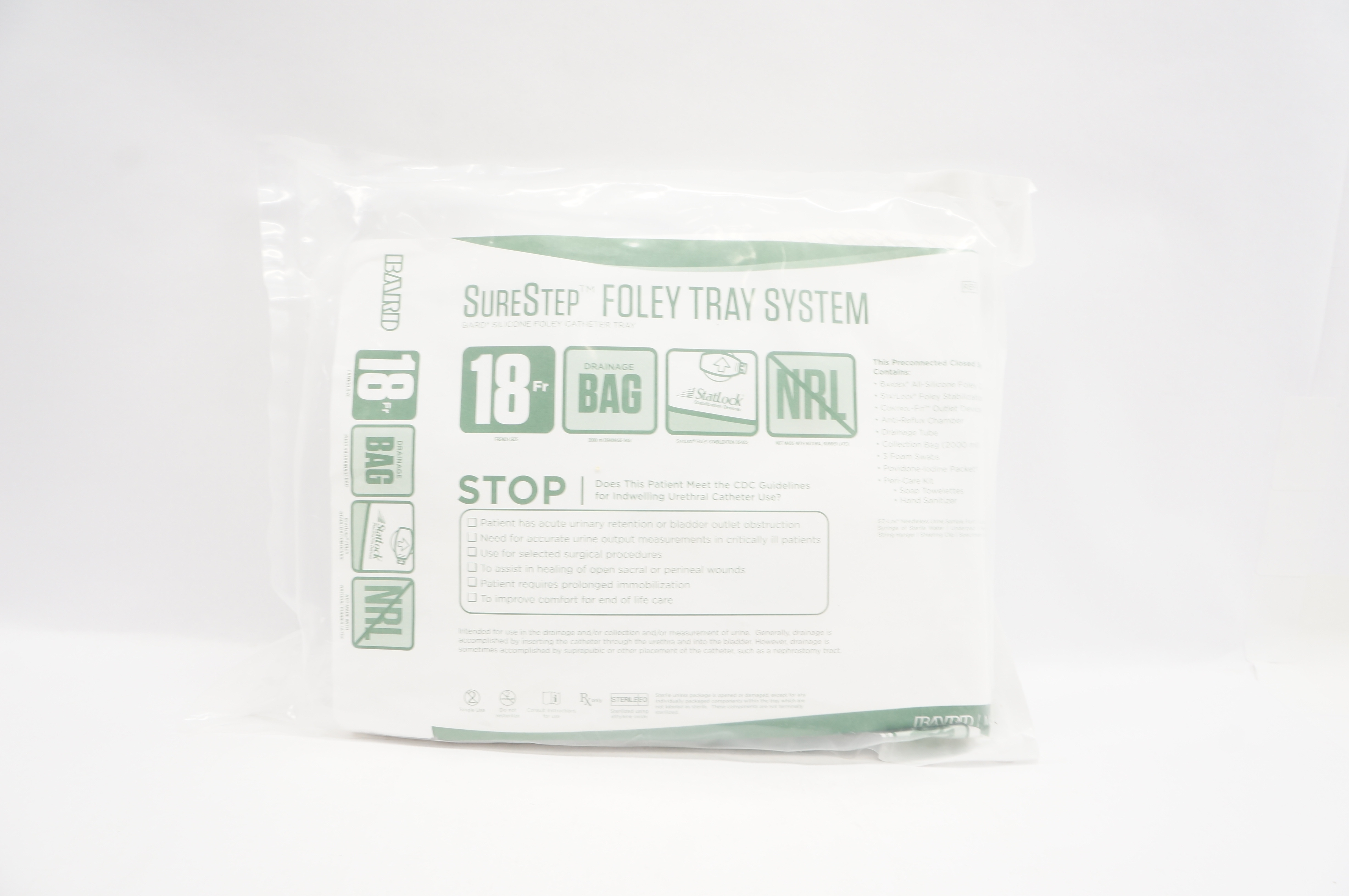 Bard A897518 SureStep Foley Tray System 18 Fr 2000mL Drainage Bag