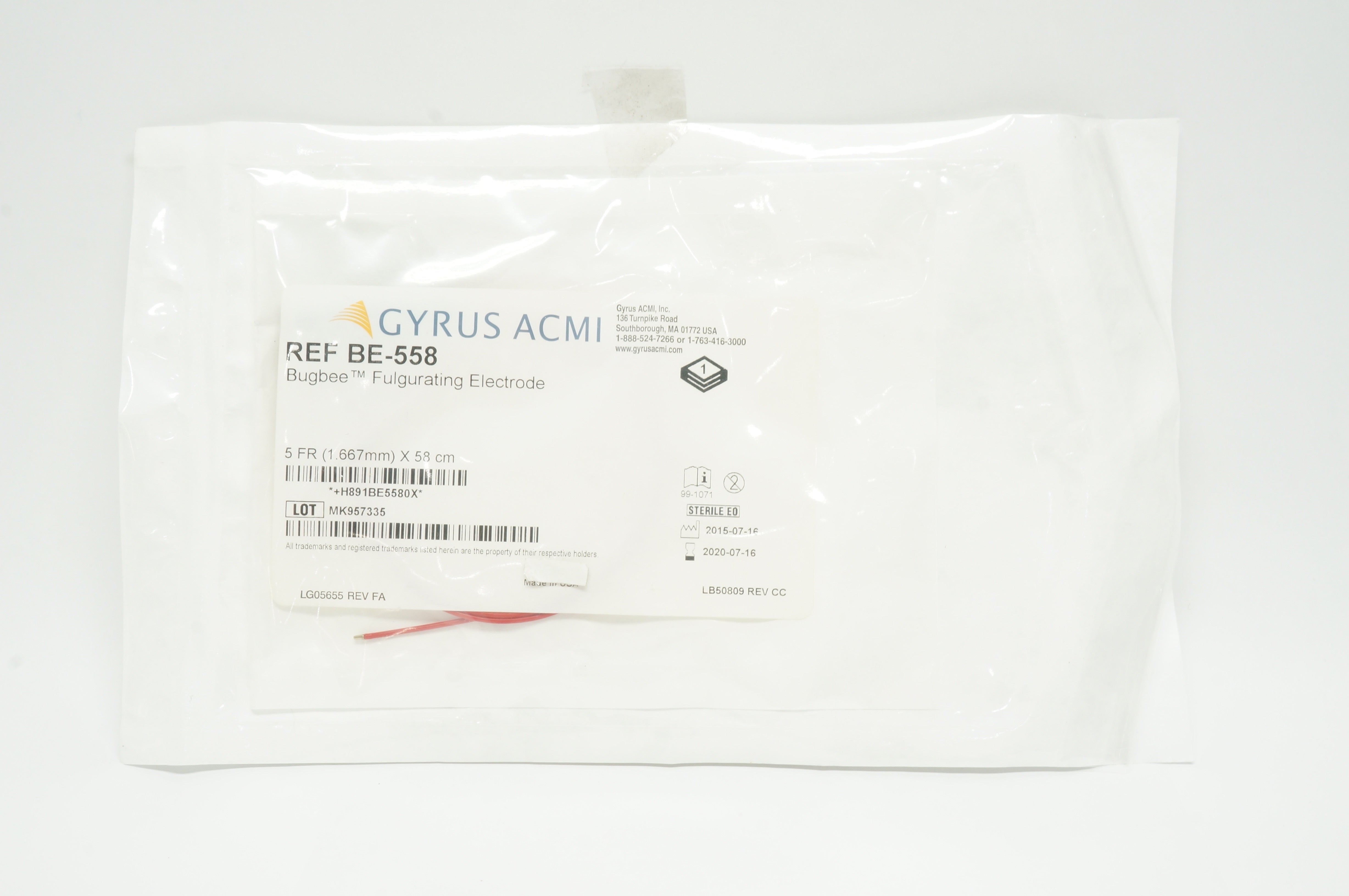 Gyrus ACMI BE-558 Bugbee Fulgurating Electrode 5Fr x 58cm (x)