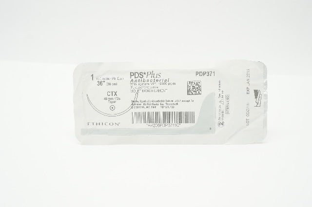 Ethicon PDP371 1 PDS Plus Antibacterial Stre CTX 48mm 1/2c Taper, 36inch (x)