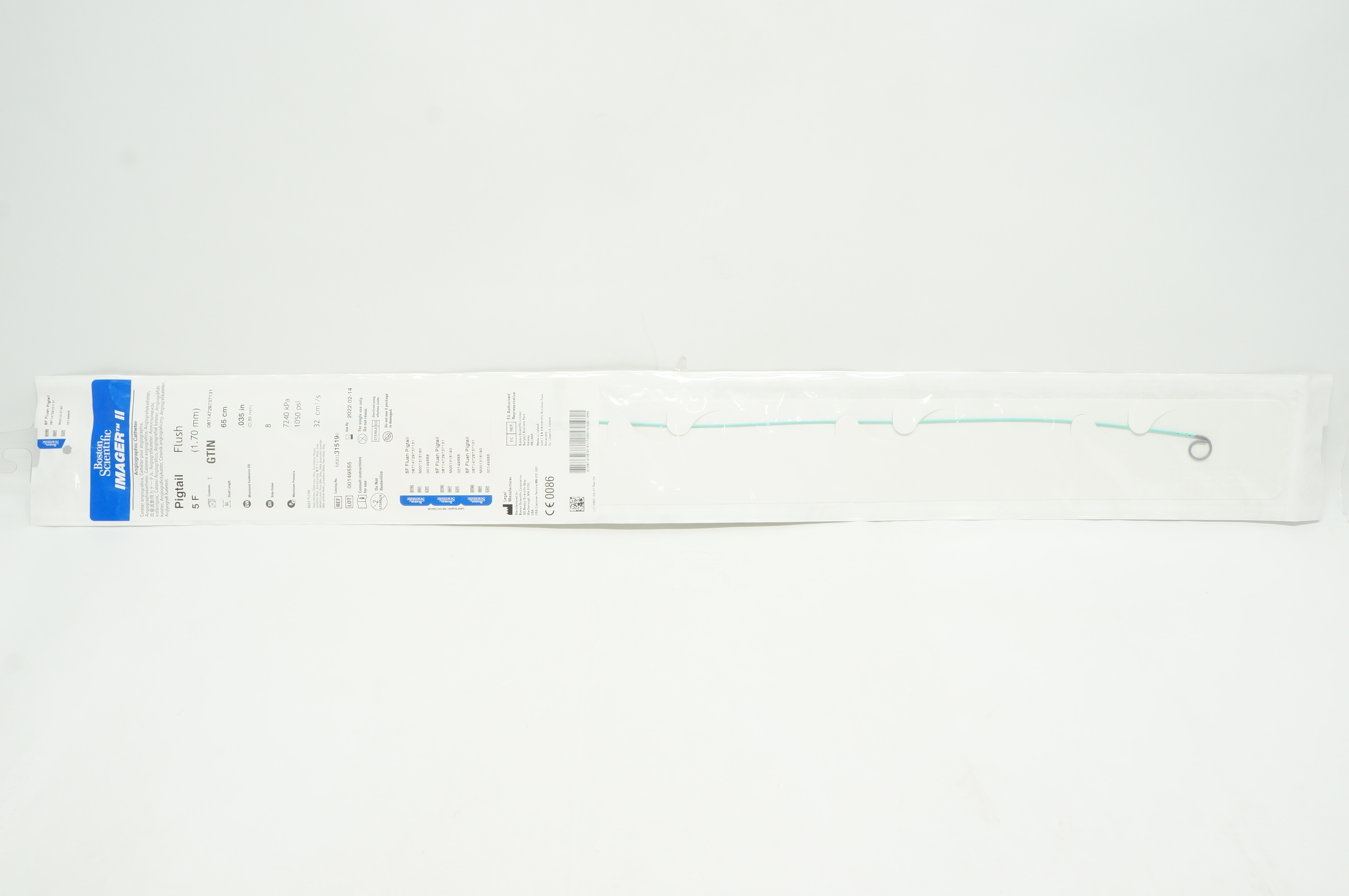 Boston Scientific 31519 Imager II Autographic Cath, Pigtail Flush 7F x 65cm