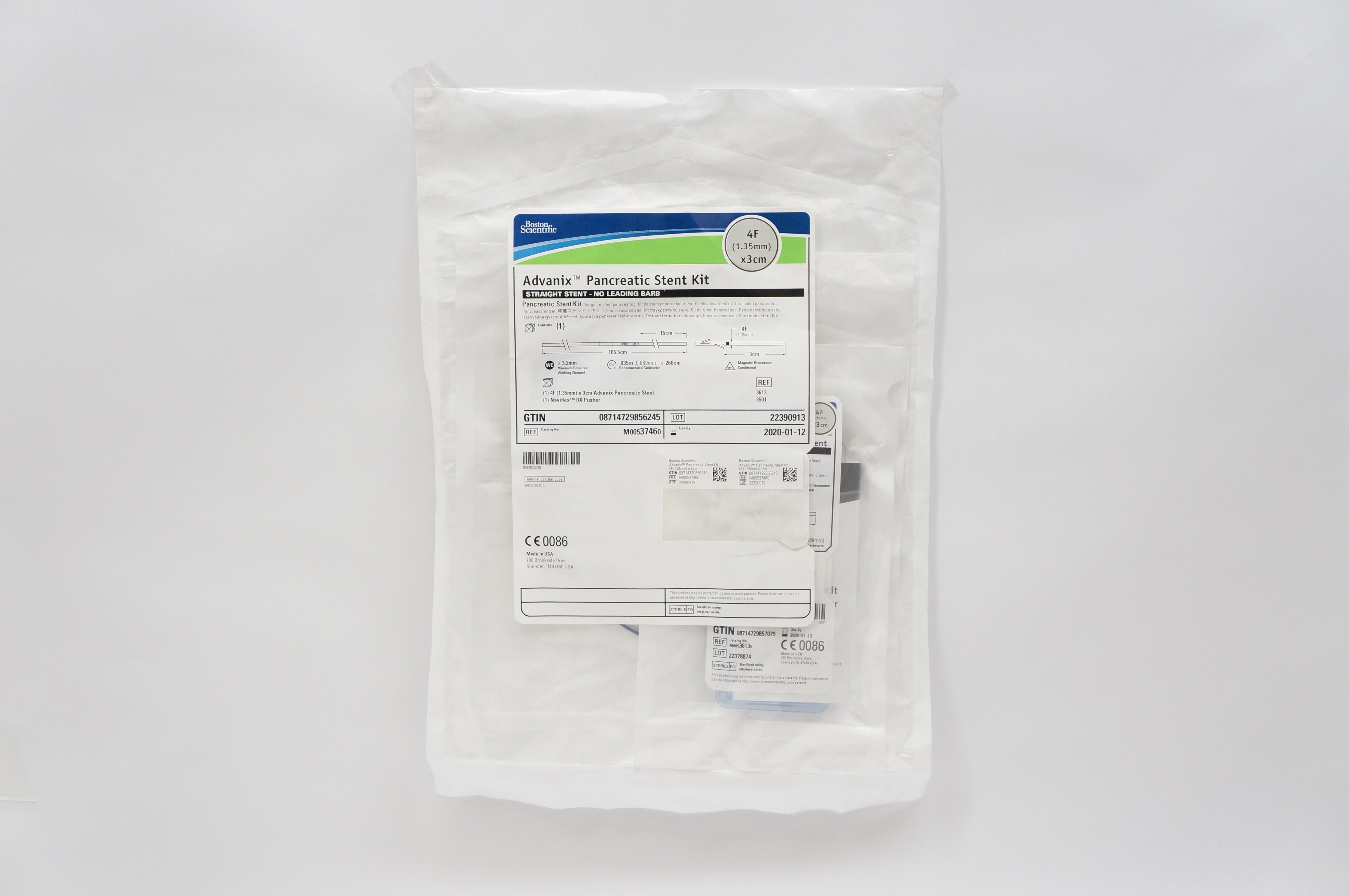 Boston Scientific M00537460 Advanix Pancreatic Stent Kit 4F x 3cm (x)