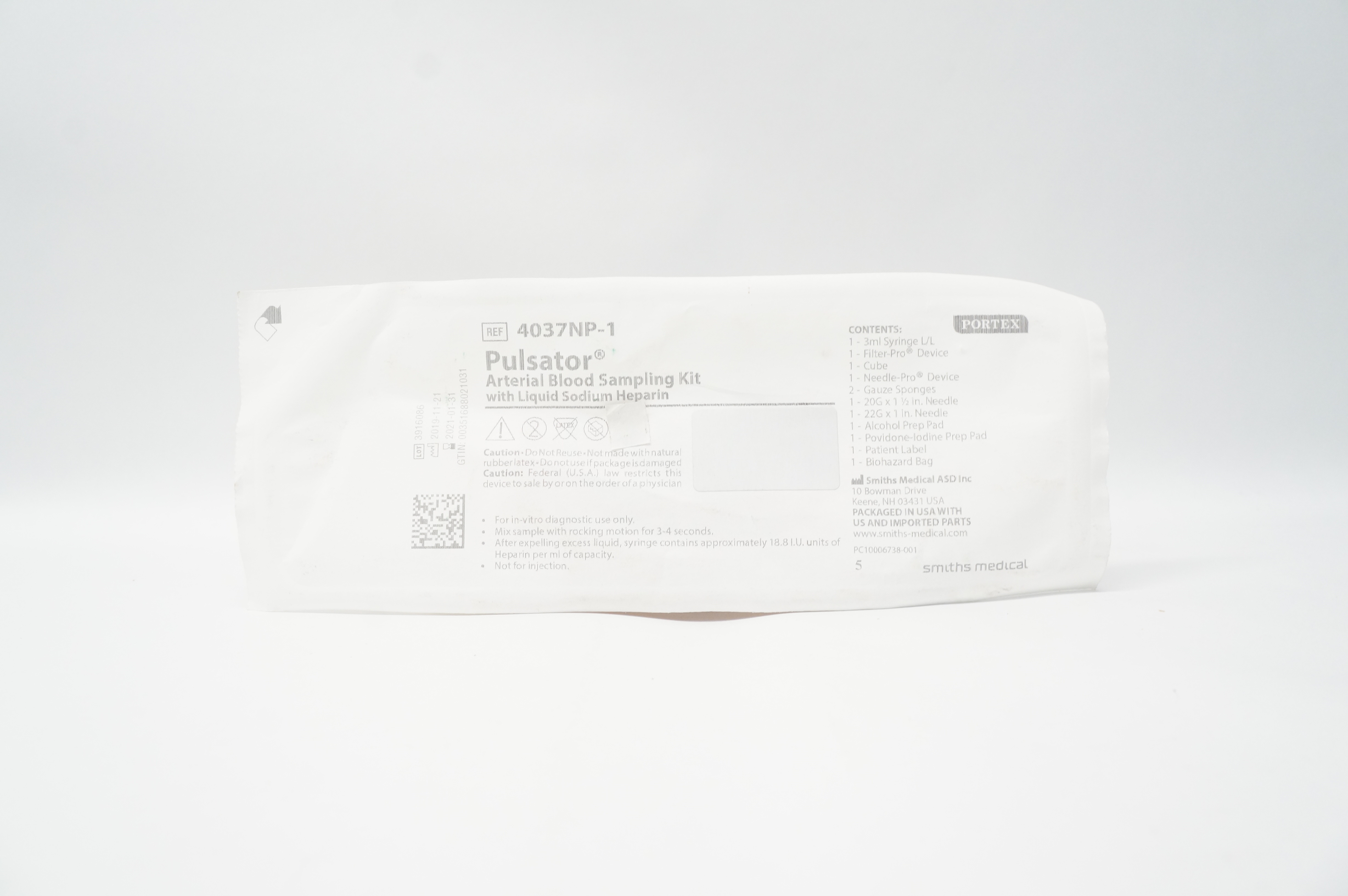 Smiths Medical 4037NP-1 Portex Pulsator Arterial Blood Sampling Kit (x)