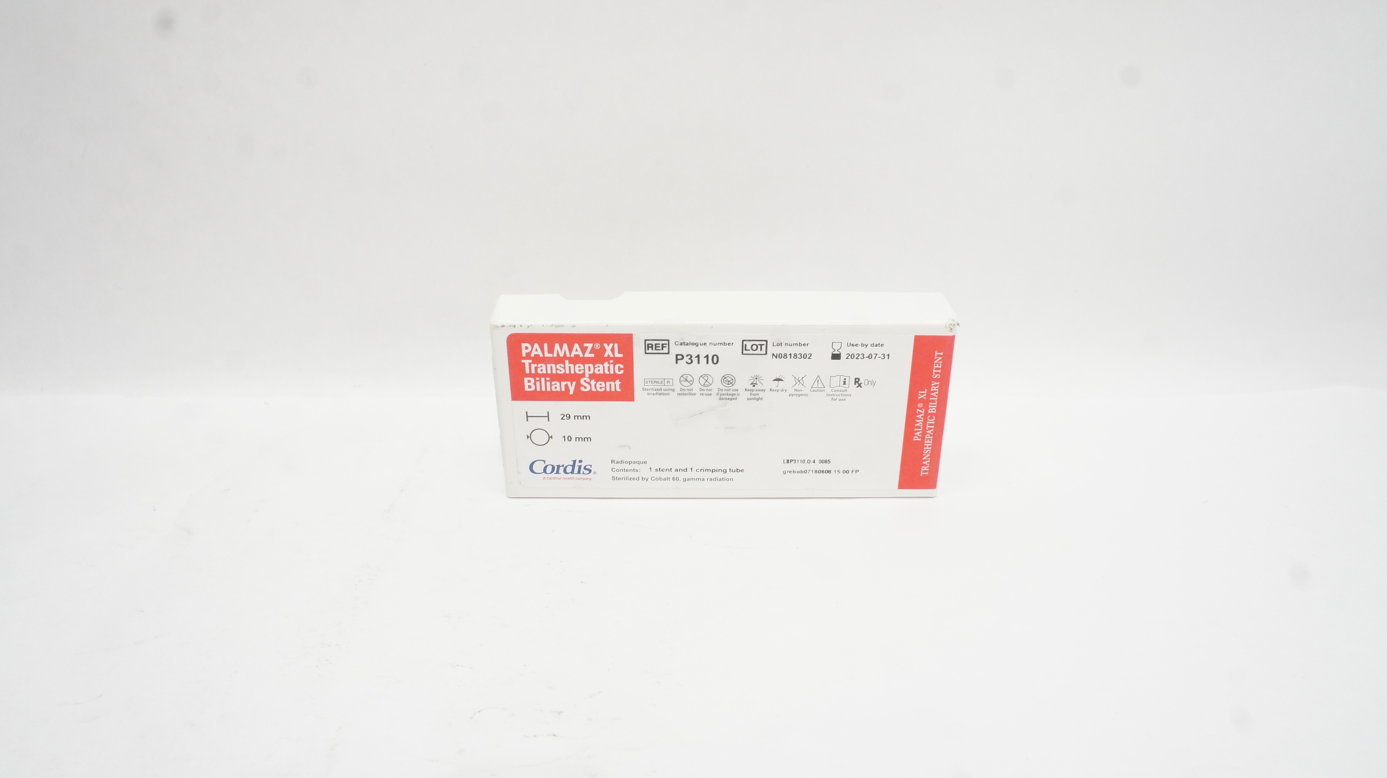 Cordis P3110 Palmaz XL Transhepatic Biliary Stnt 29mm x 10mm (x)