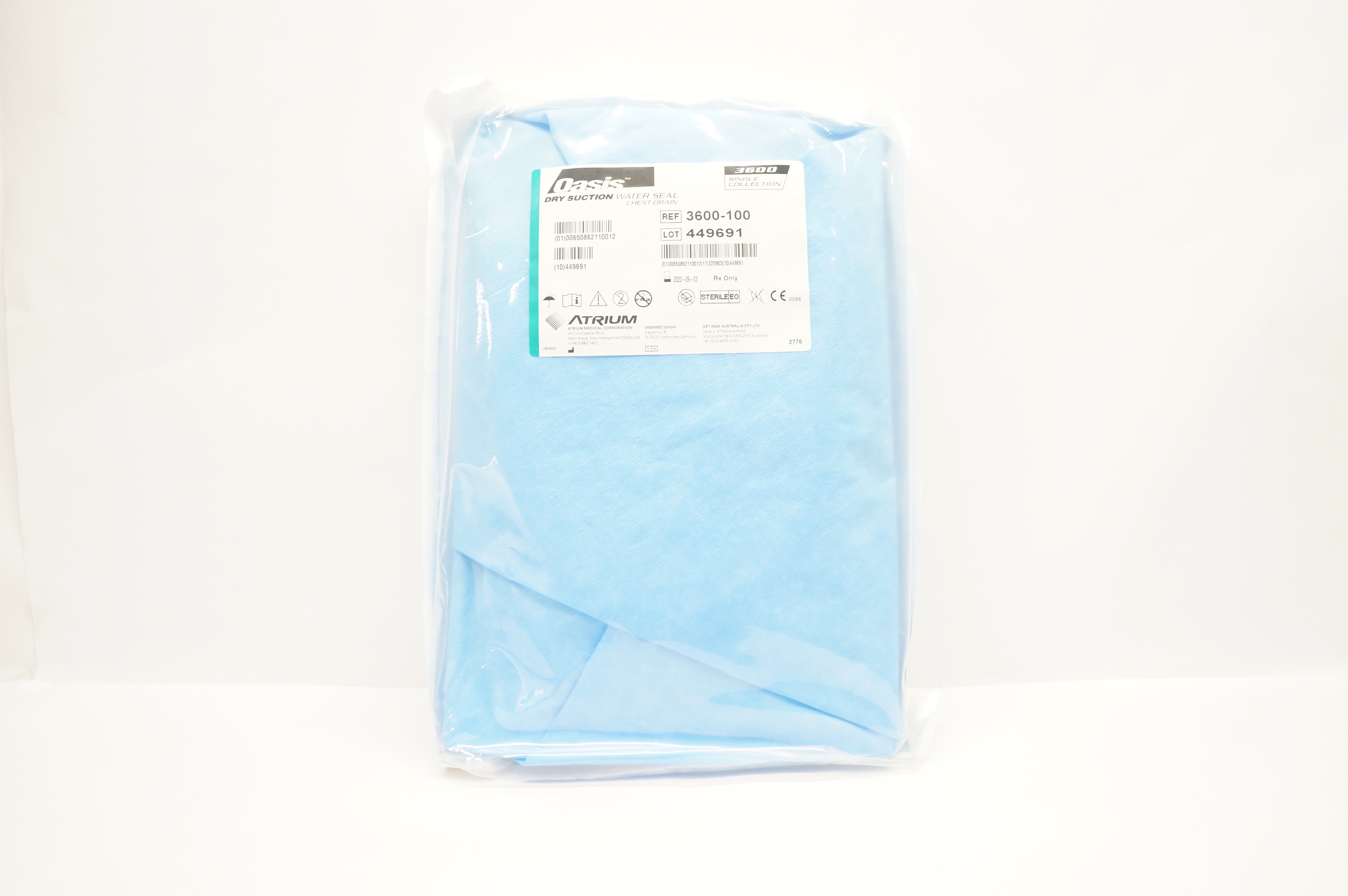 Atrium 3600-100 Oasis Dry Suction Water Seal Chest Drain (x)