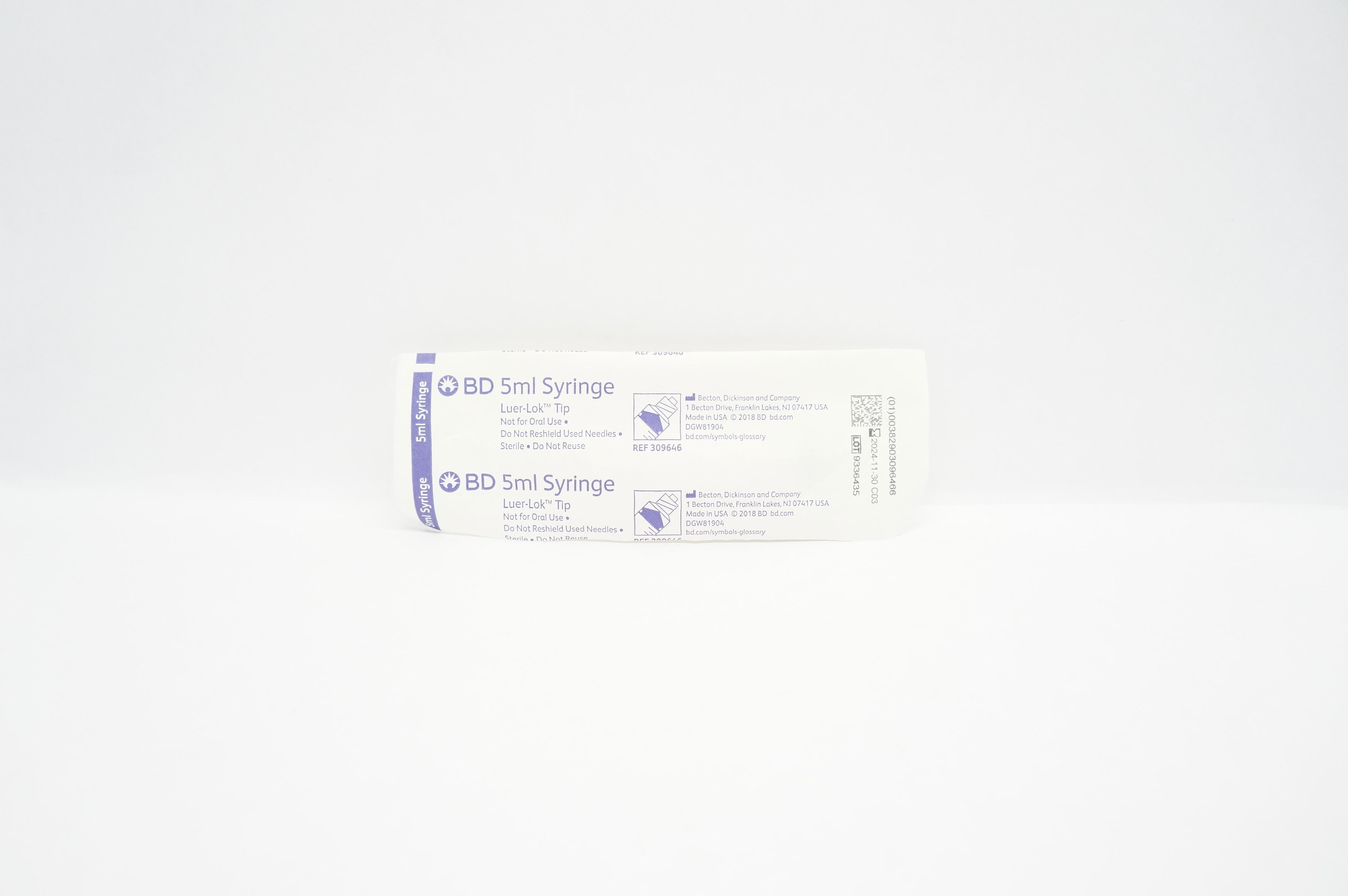 BD 309646 Syringe, Luer-Lok Tip,  5mL