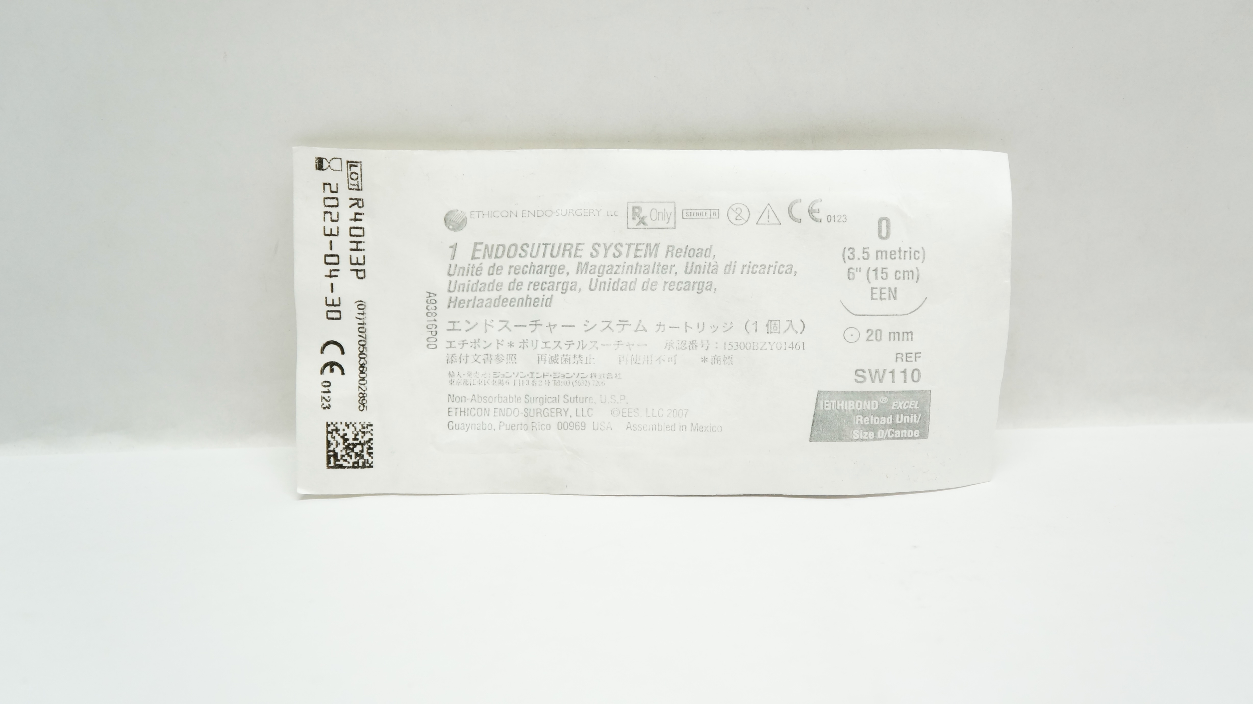 Ethicon SW110 0 Ethibond Excel 1 Endosuture System Reload EEN 20mm, 6 inch (x)