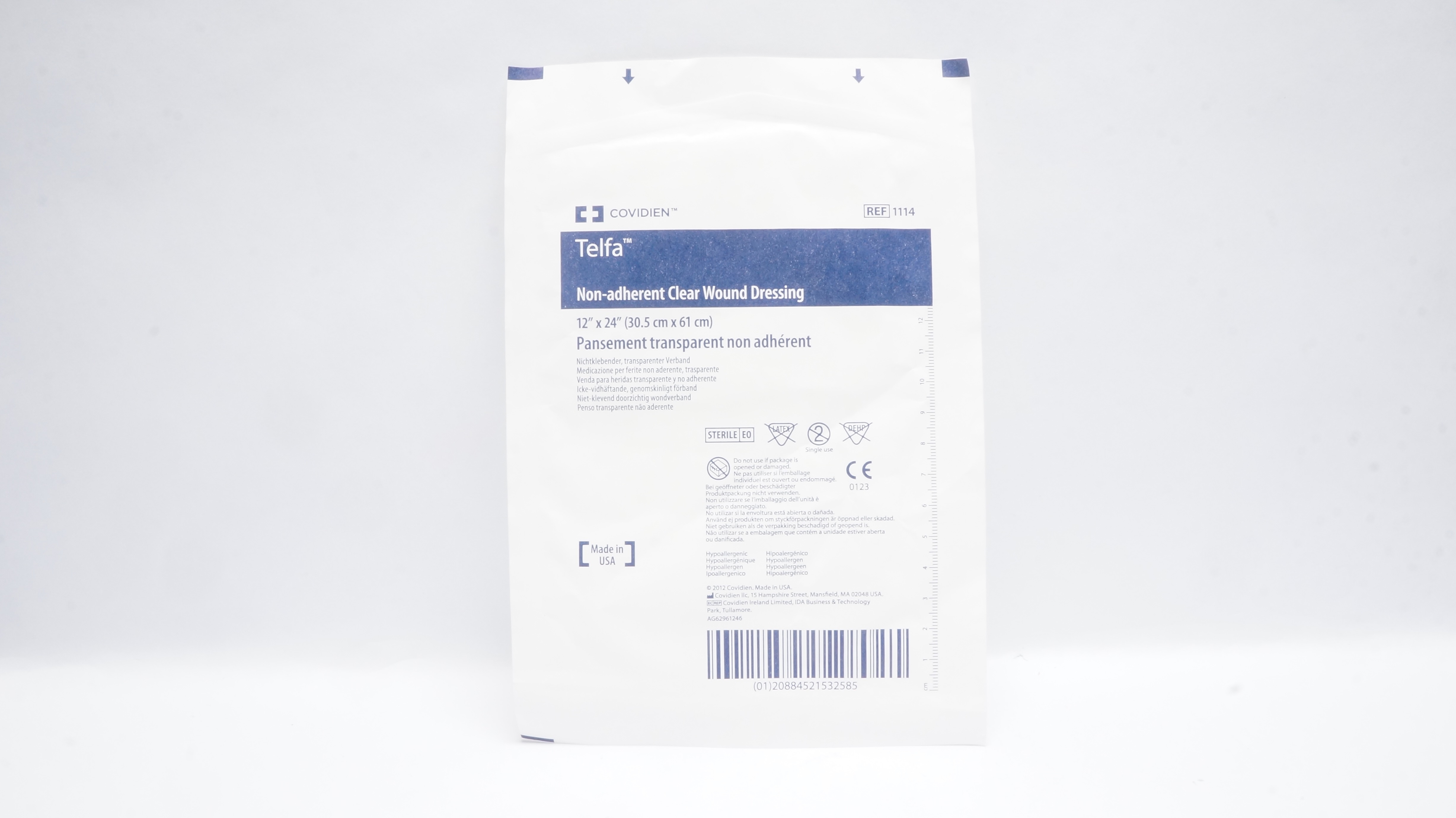 Covidien 1114 Telfa Non-Adherent Clear Wound Dressing 12inch x 24inch