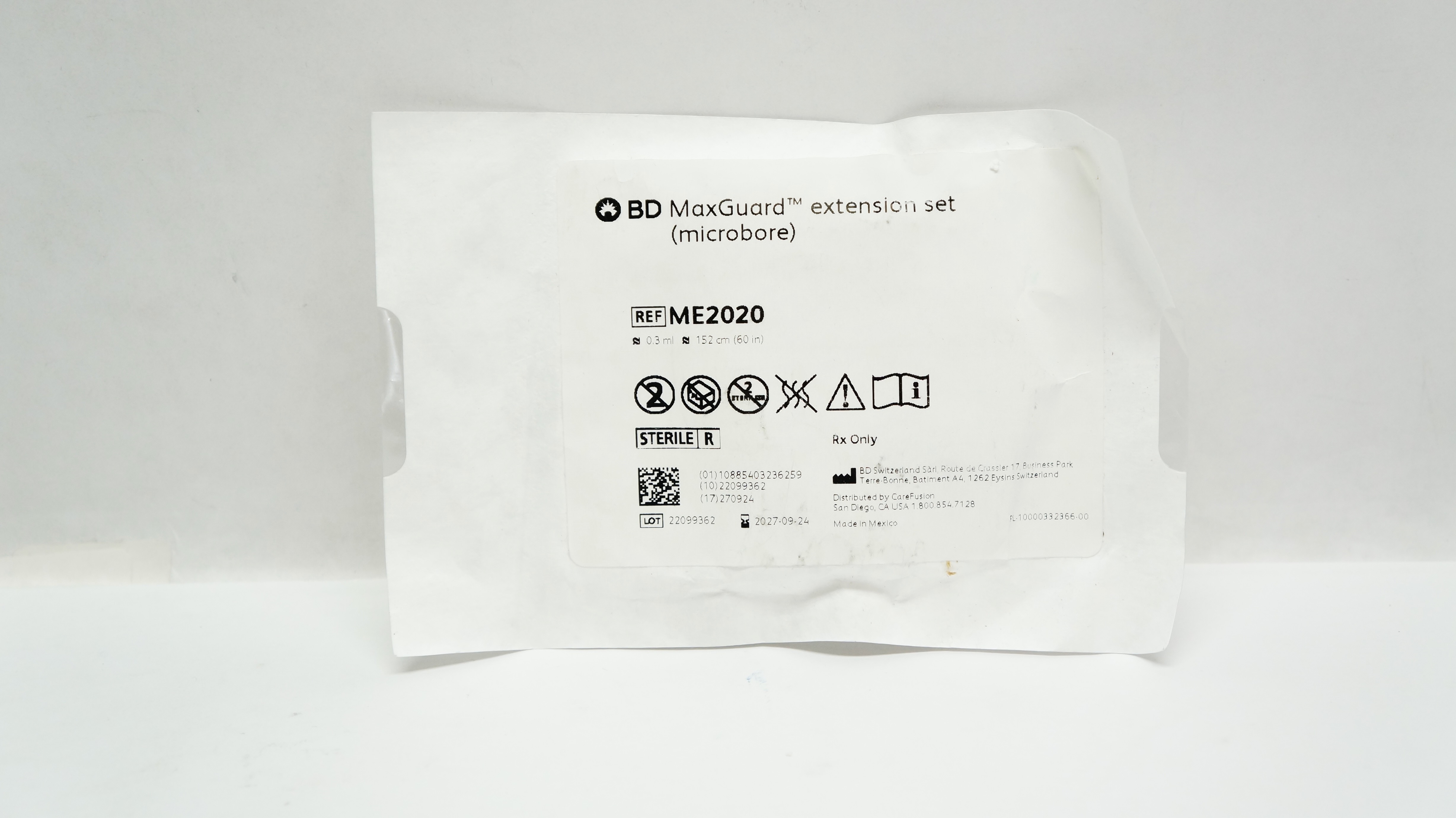 BD ME2020 MaxGuard Extension Set 0.3ml x 60inch (Approx.)