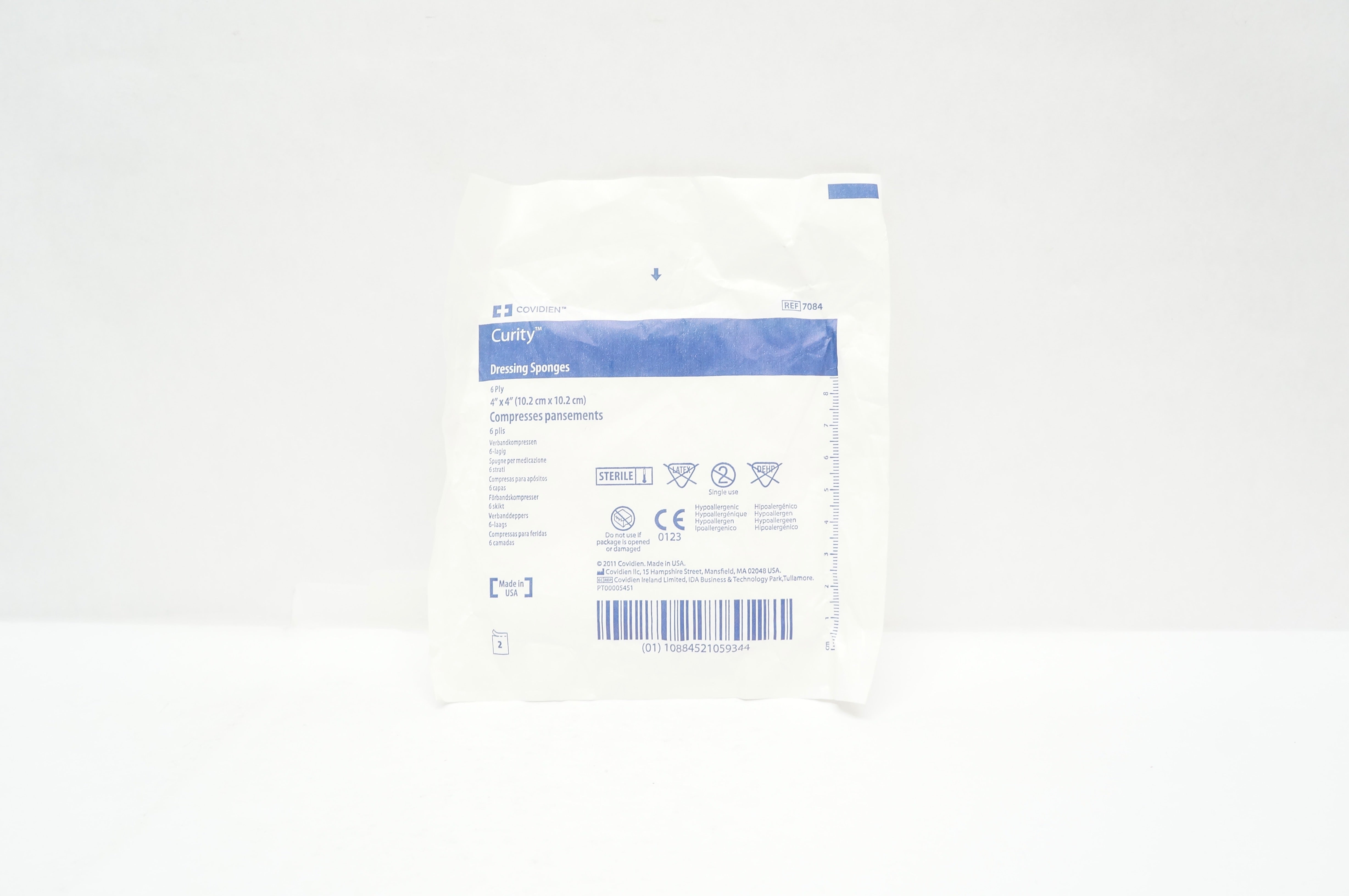 Covidien 7084 Curity Dressing Sponges 6 Ply 4 inch x 4 inch - Pack of 2