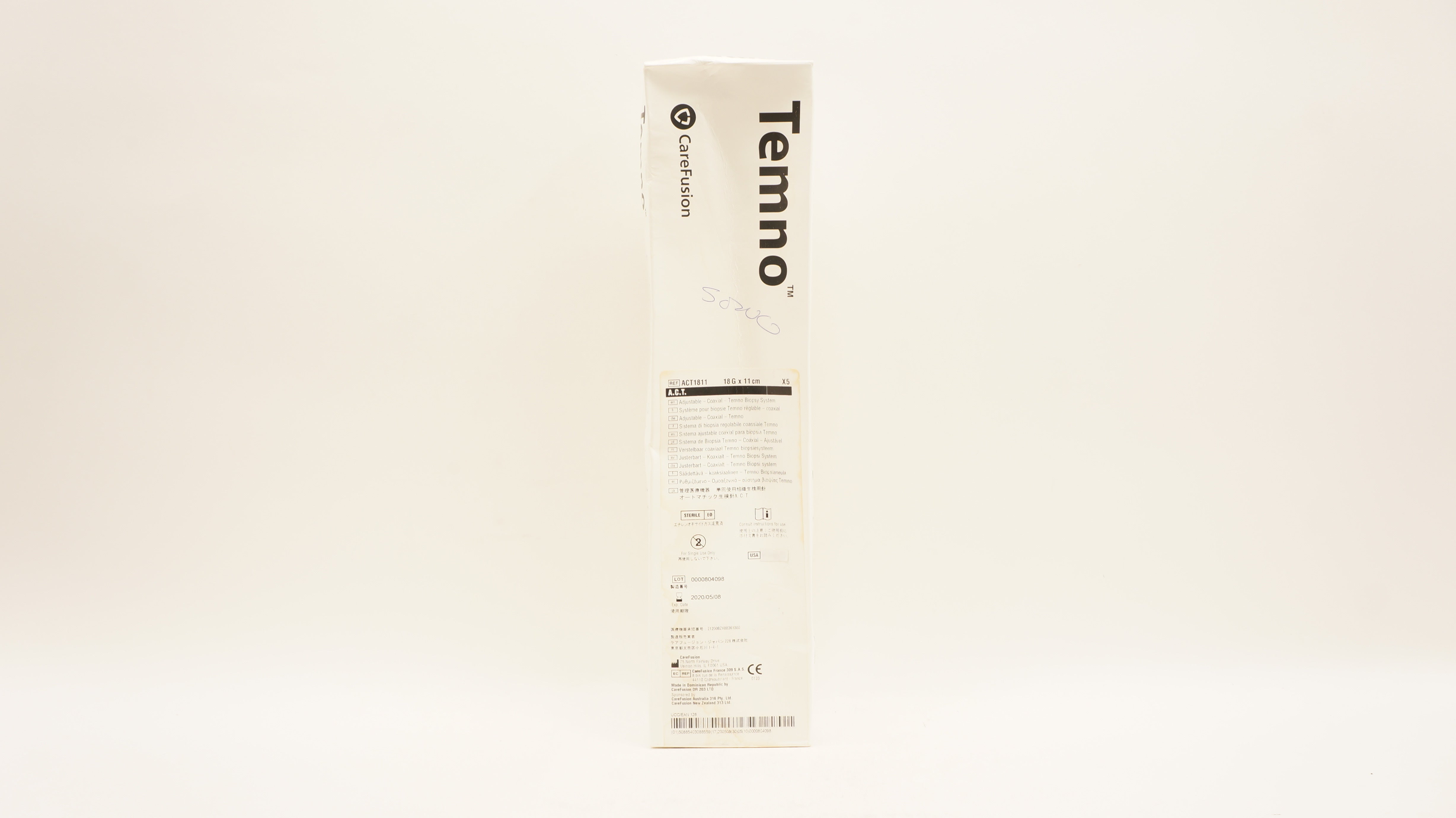 CareFusion ACT1811 Adjustable Coaxial Temno Biopsy System 18Gx11cm - Box of 5(x)