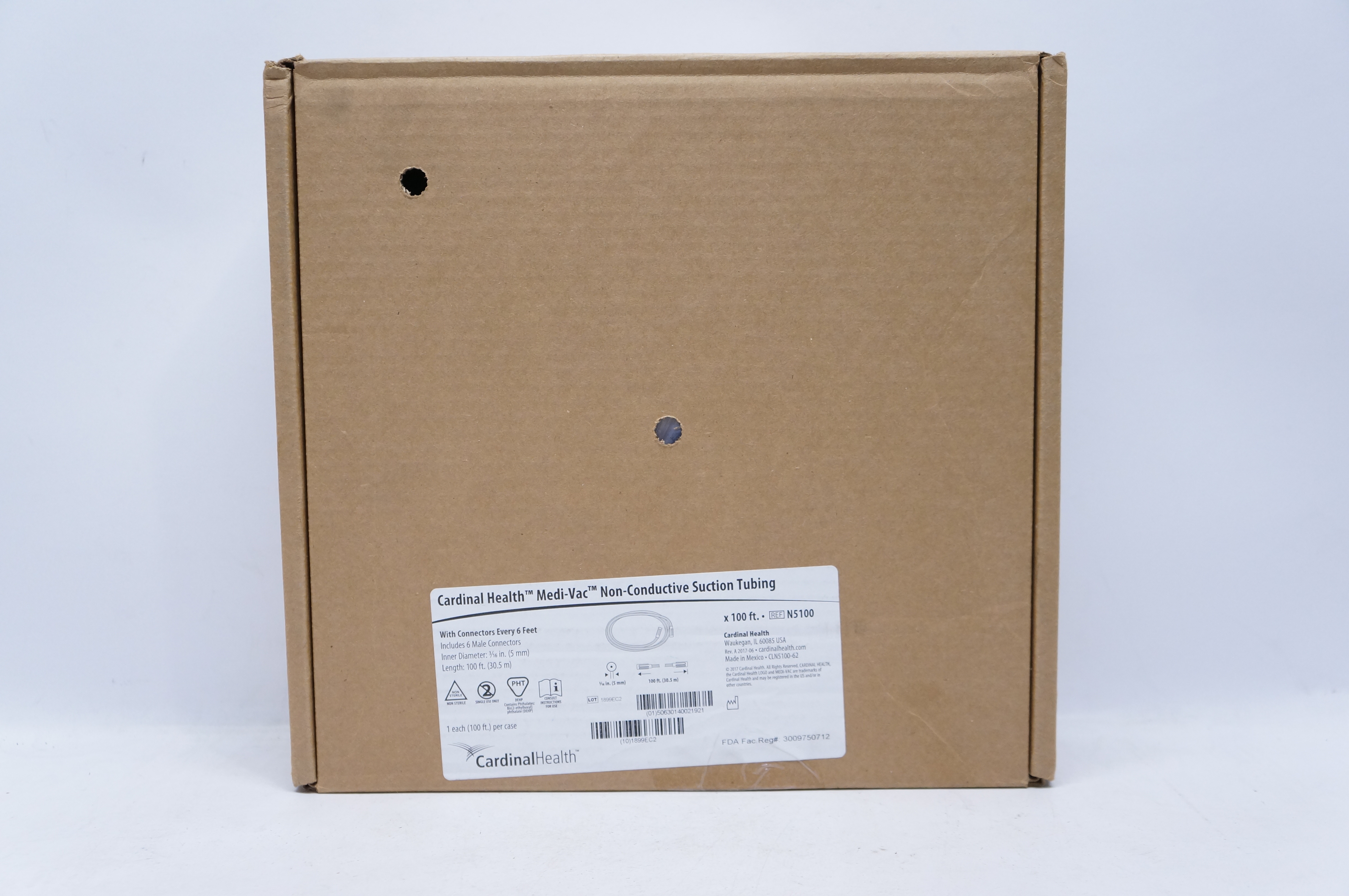 Cardinal Health N5100 Medi-Vac Non-Conductive Suction Tubing 100Ft.